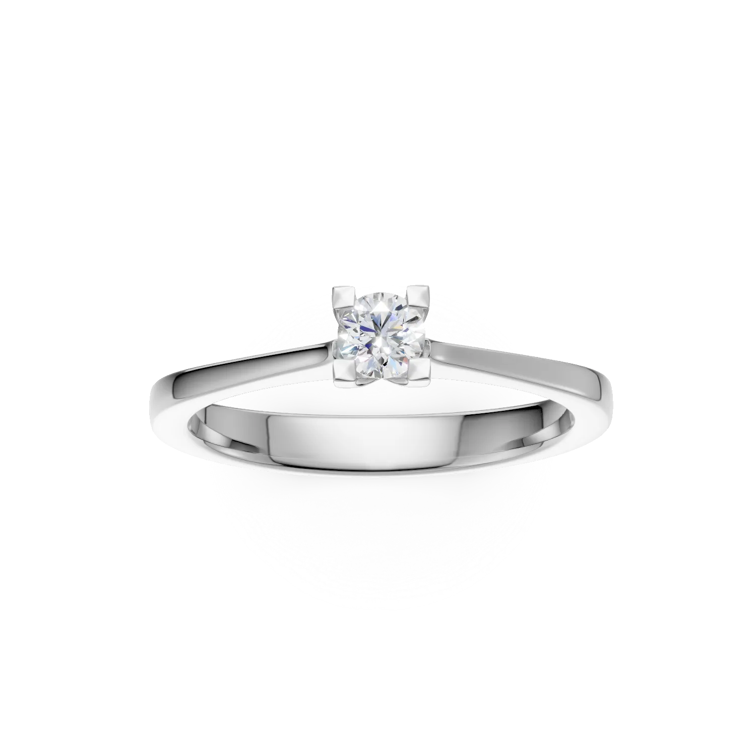 Годежен пръстен от бяло злато 18K с диамант пасианс 0.3ct