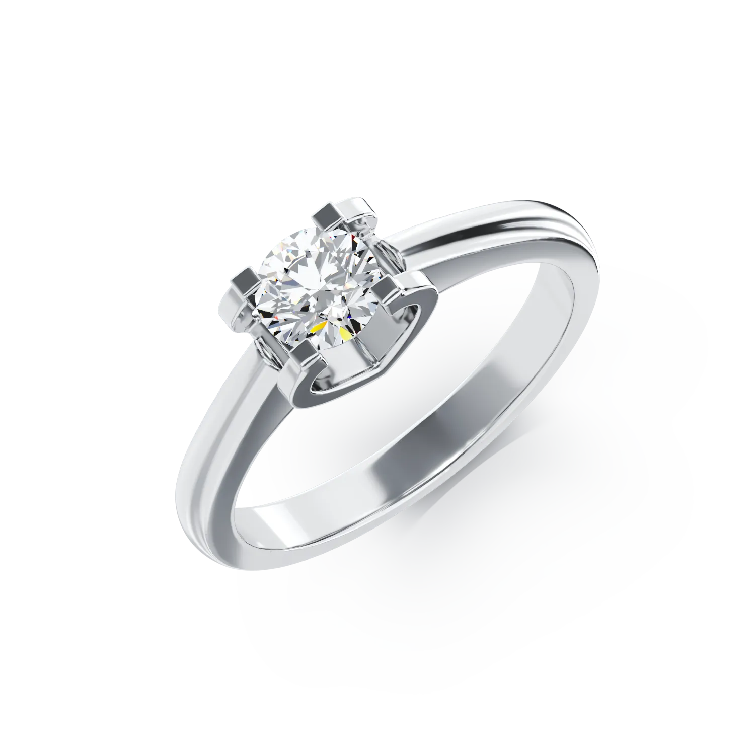 Inel de logodna din aur alb de 18K cu diamant de 0.17ct