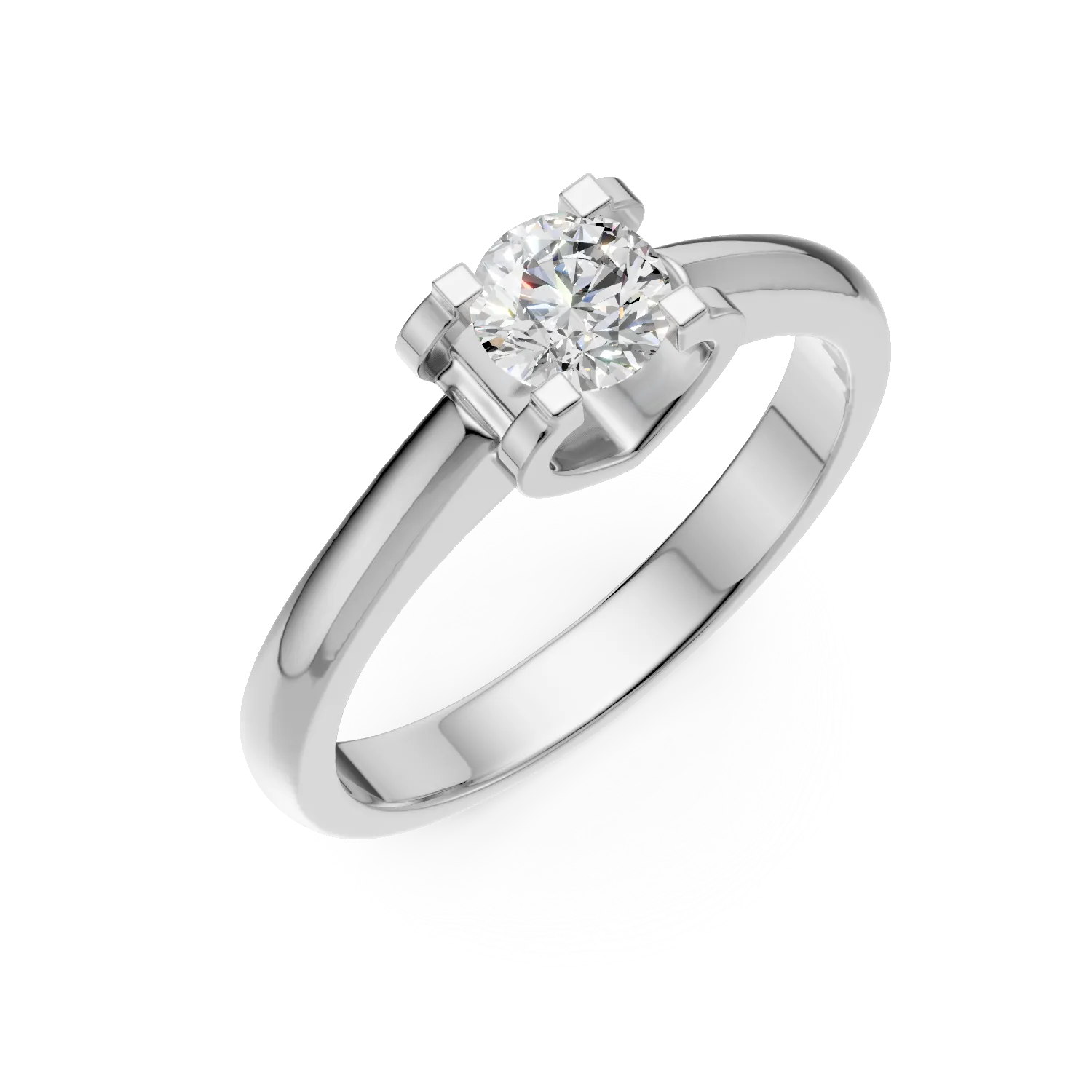 18K white gold engagement ring with 0.19ct solitaire diamond