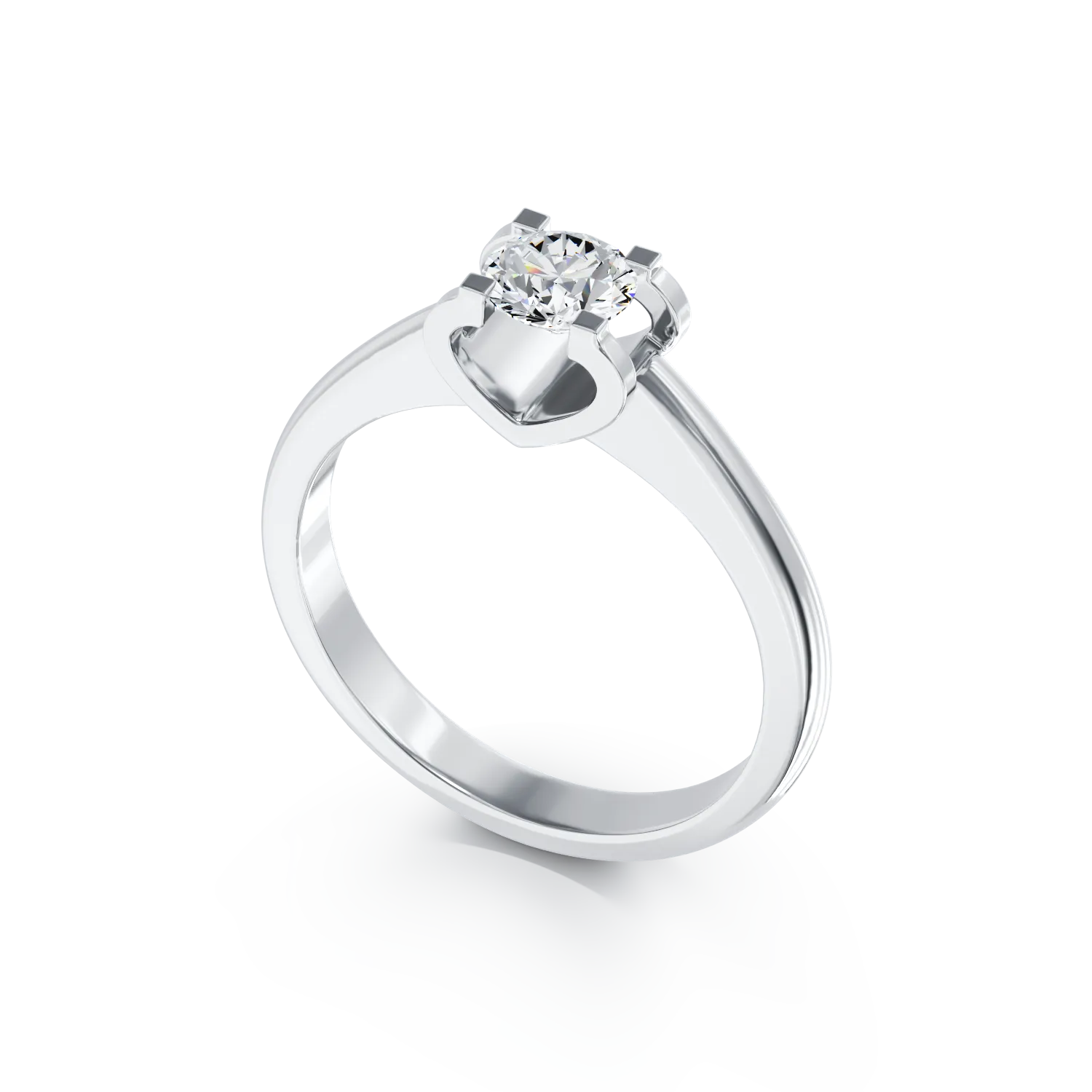 Годежен пръстен от 18K бяло злато с диамант пасианс 0.17ct