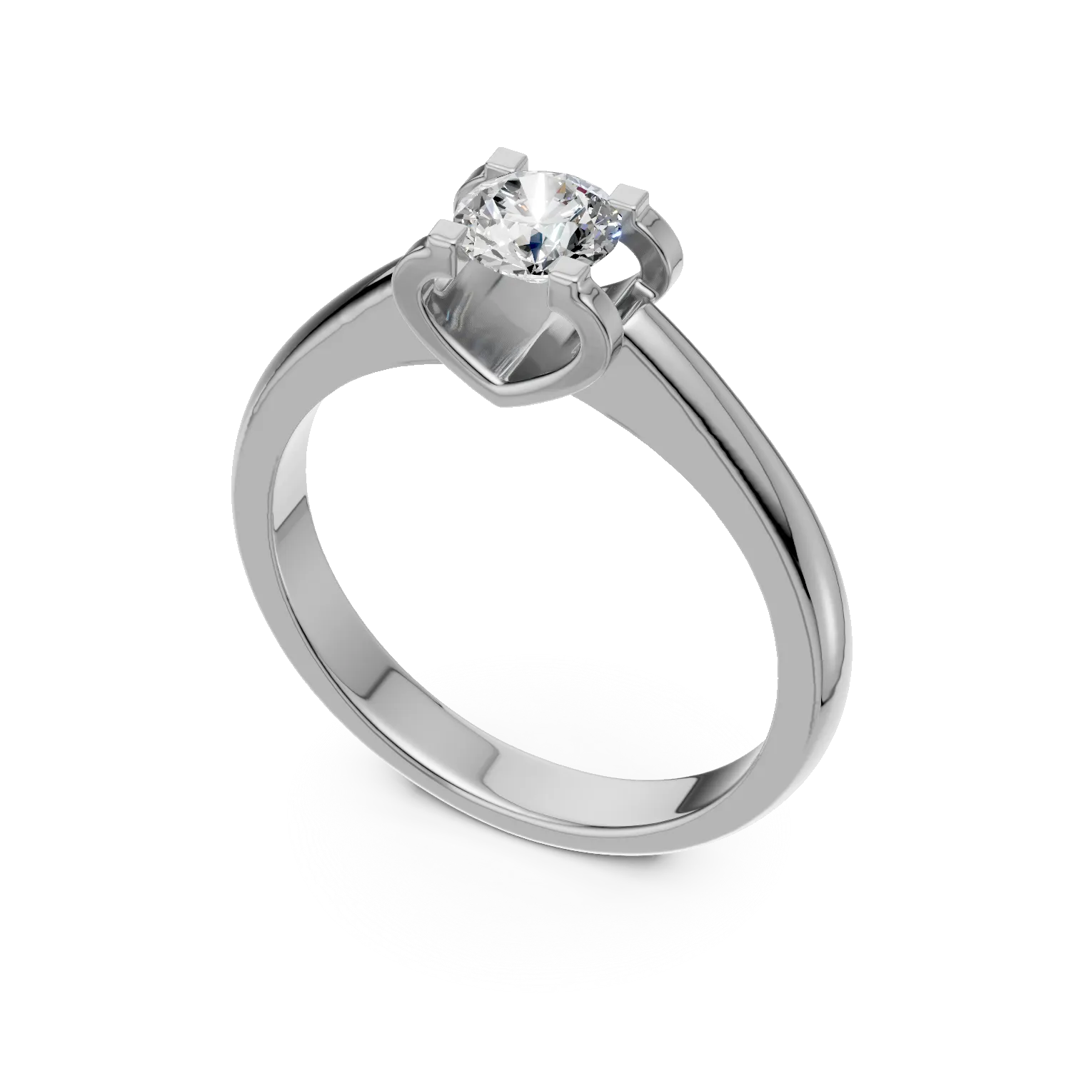 Pierścionek zaręczynowy z 18K białego złota z 0,17ct diamentem w pasjansie