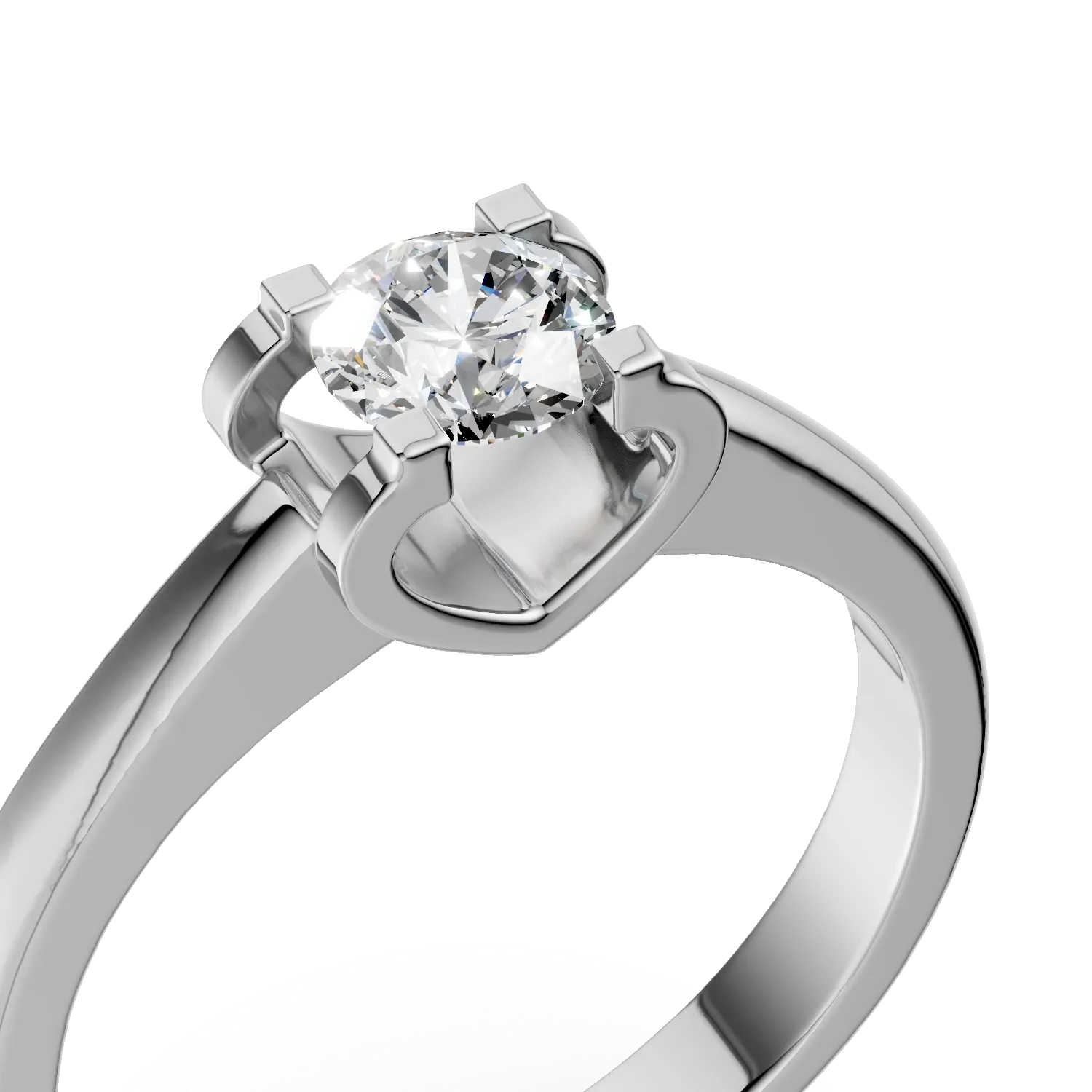 Pierścionek zaręczynowy z 18K białego złota z 0,17ct diamentem w pasjansie