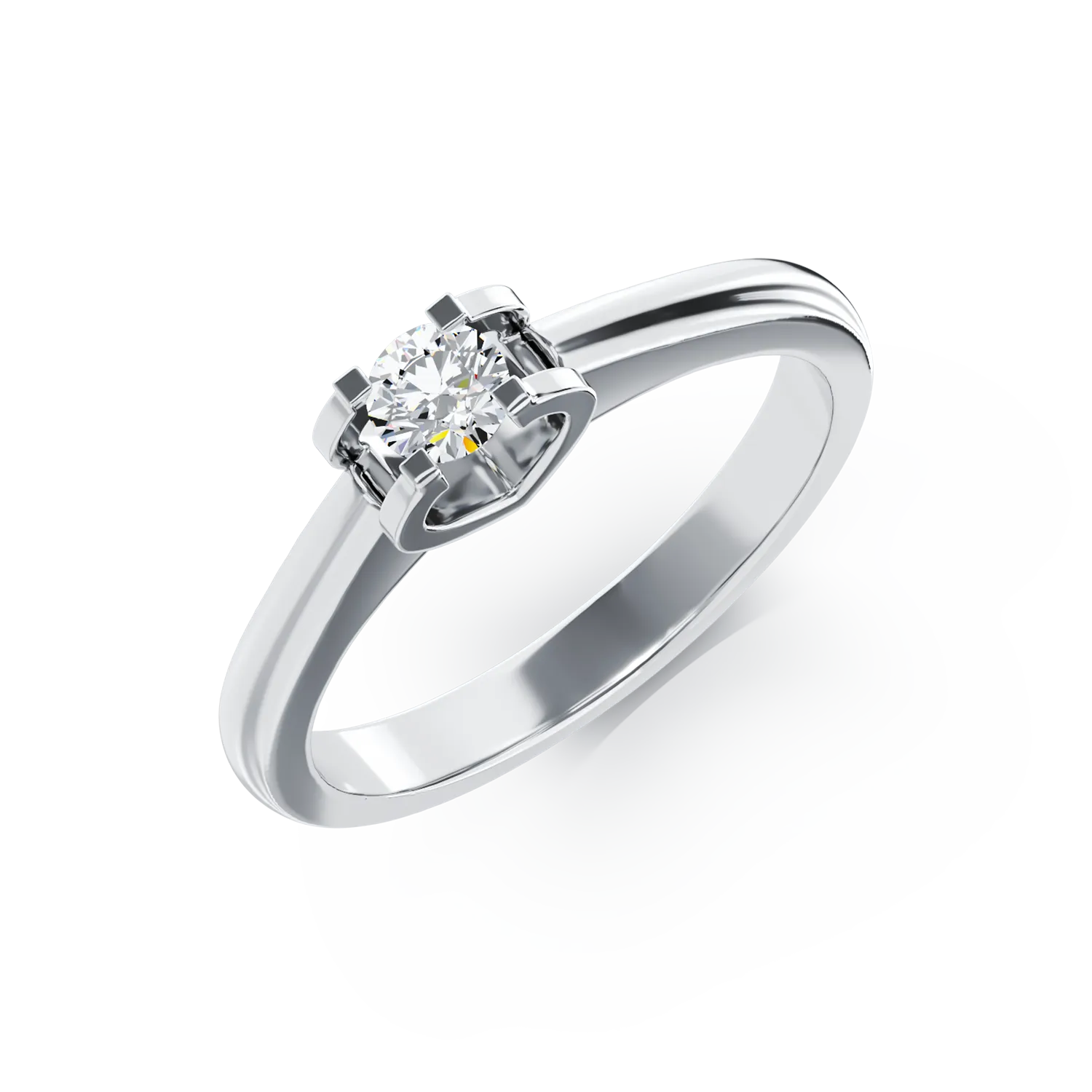 18K fehérarany eljegyzési gyűrű 0.21ct gyémánttal