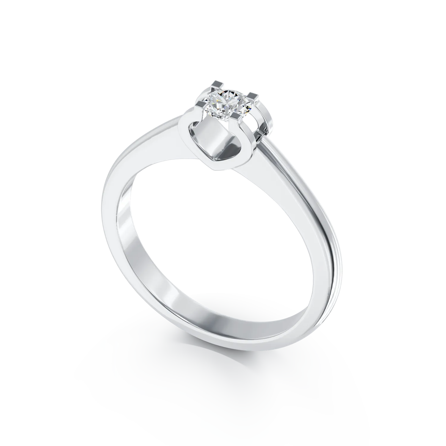 18K white gold engagement ring with 0.21ct solitaire diamond