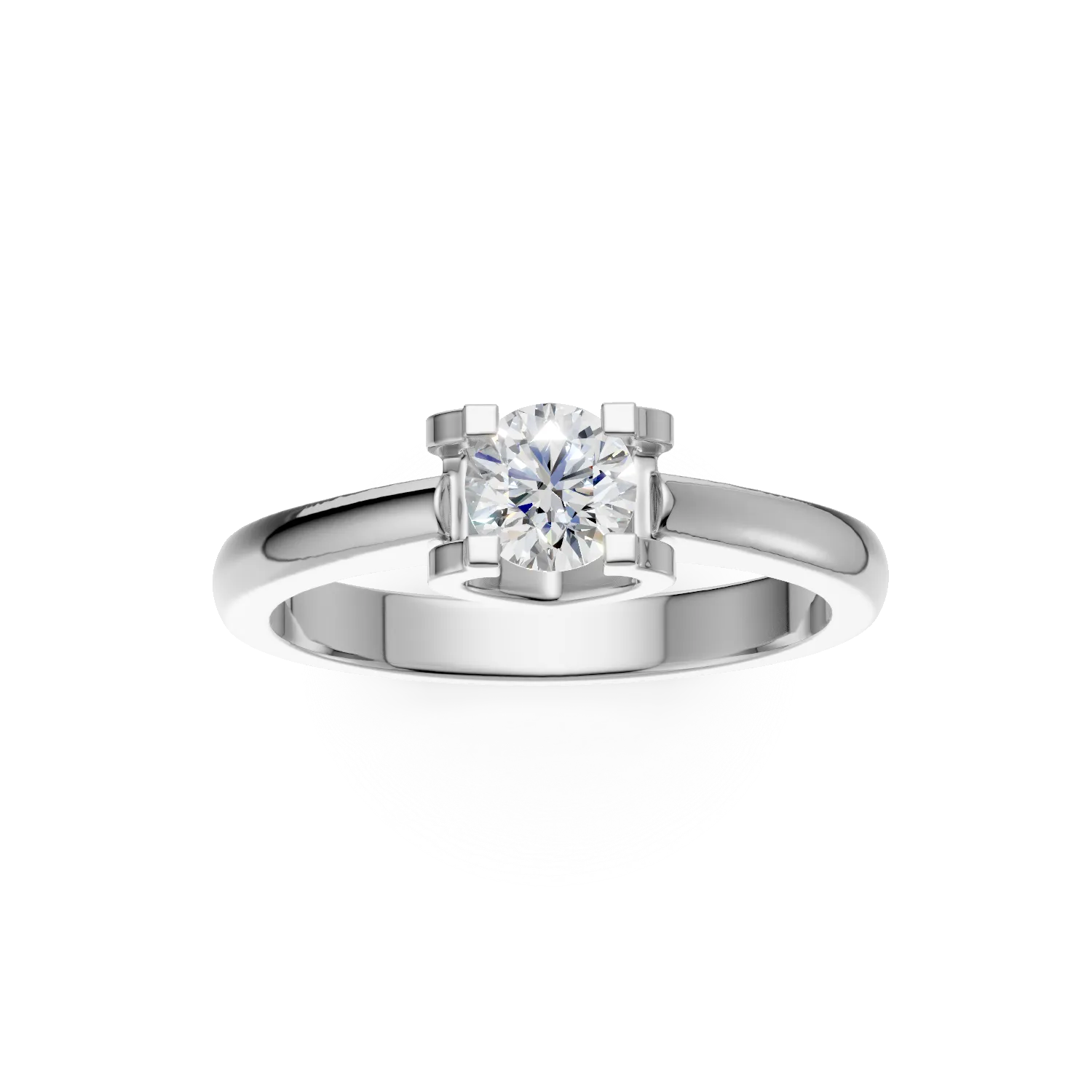 Inel de logodna din aur alb cu diamant de 0.2ct