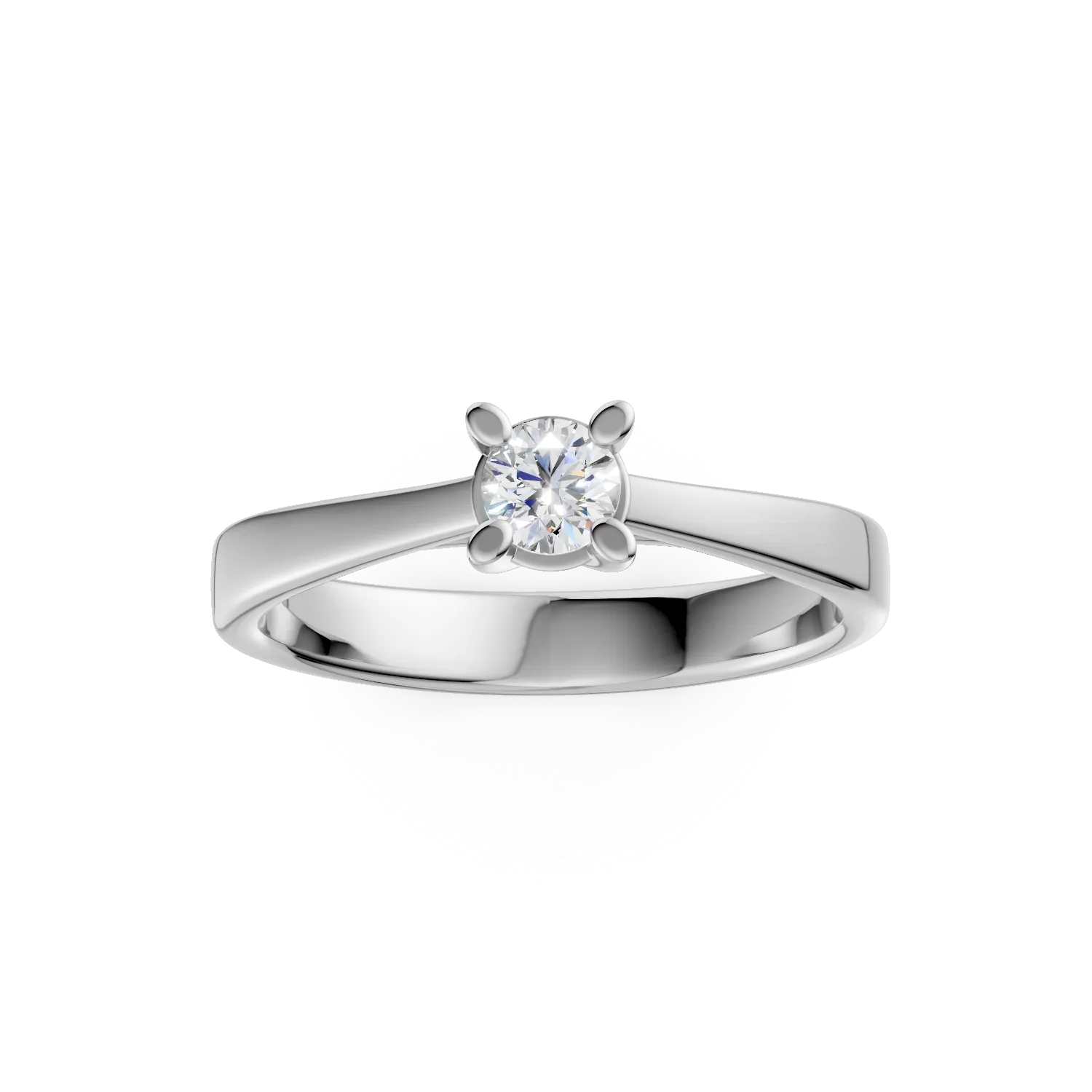 Годежен пръстен от бяло злато 18K с диамант пасианс 0.24ct