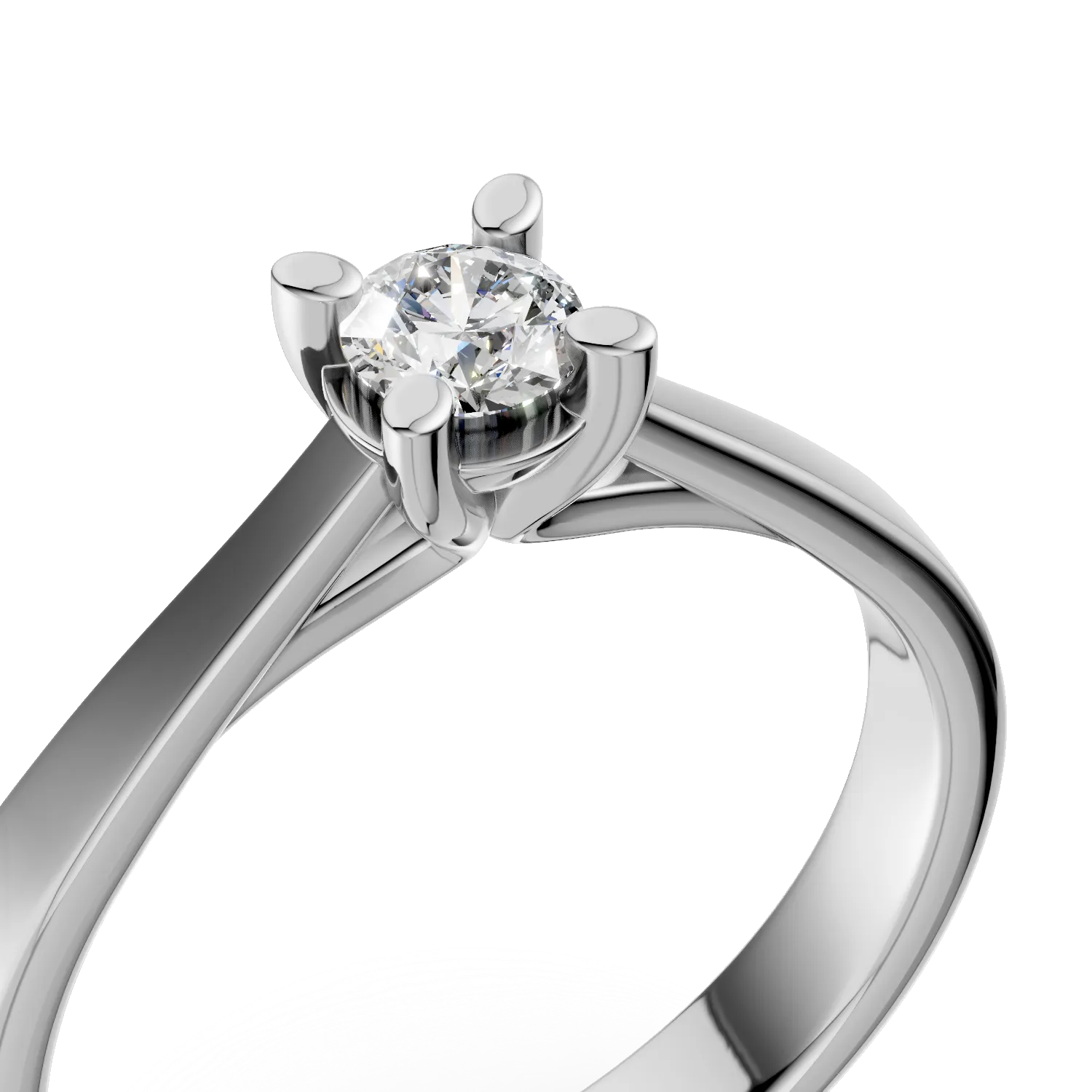 Годежен пръстен от бяло злато 18K с диамант пасианс 0.24ct