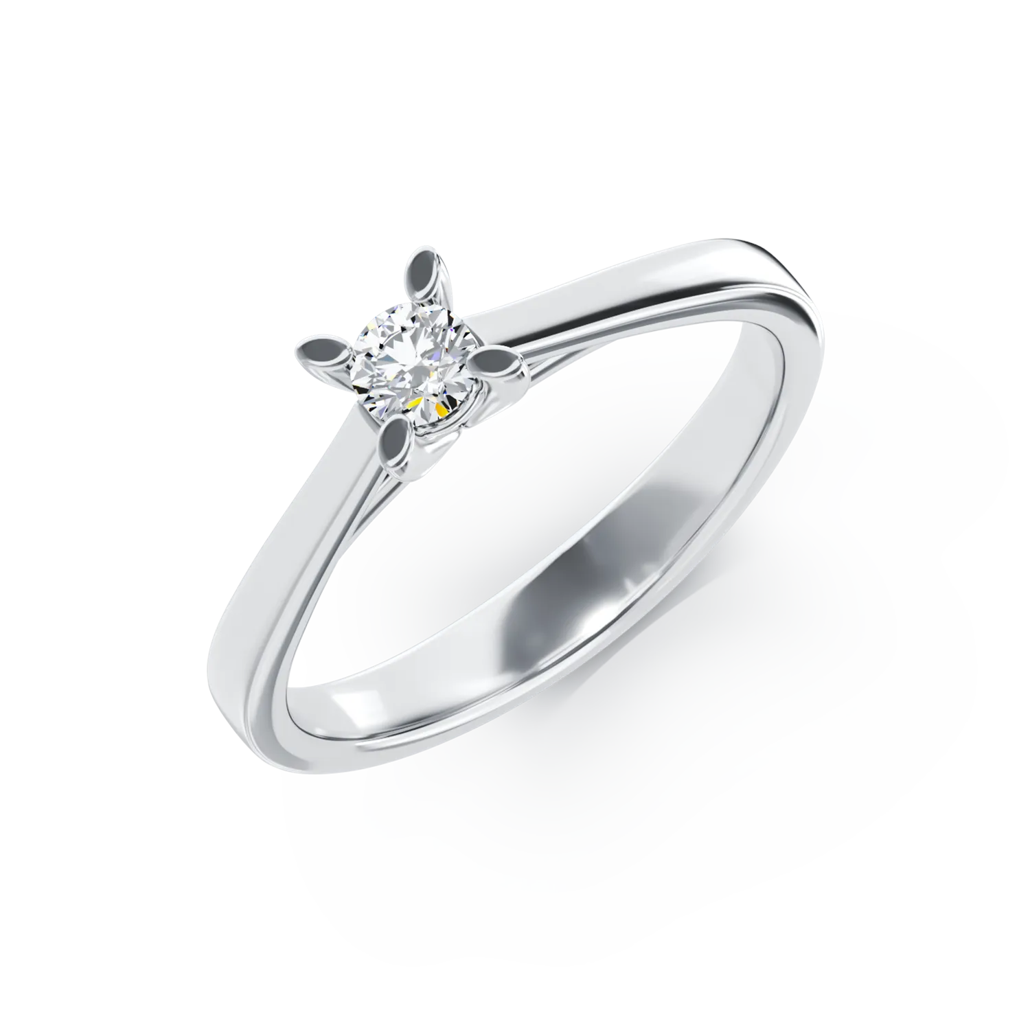 18K fehérarany eljegyzési gyűrű 0.15ct szoliter gyémánttal