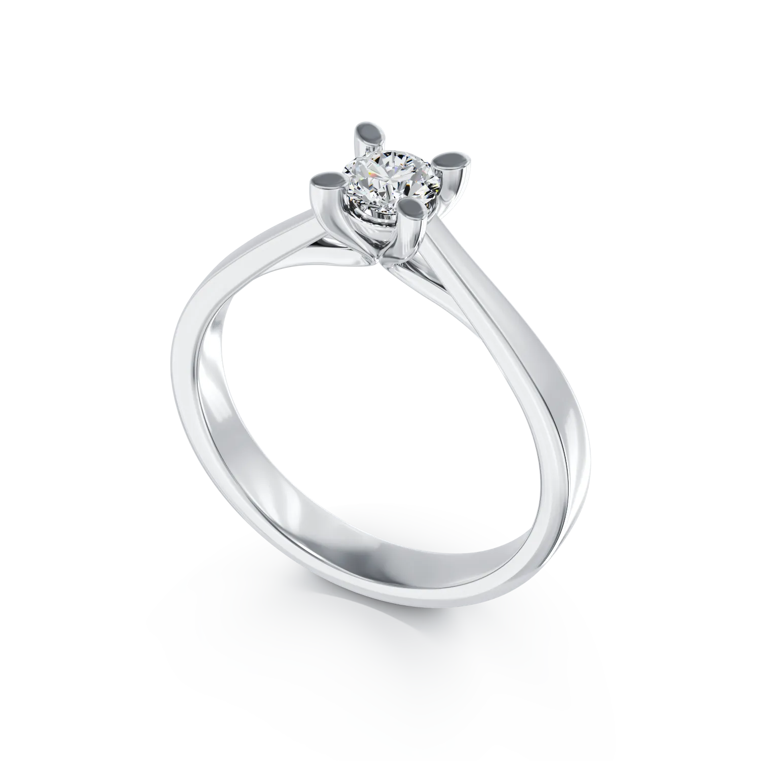 18K white gold engagement ring with a 0.3ct solitaire diamond