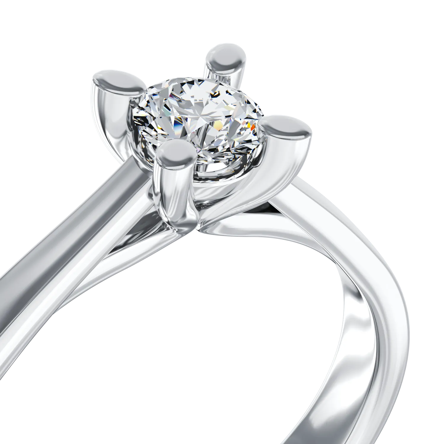 18K white gold engagement ring with a 0.3ct solitaire diamond