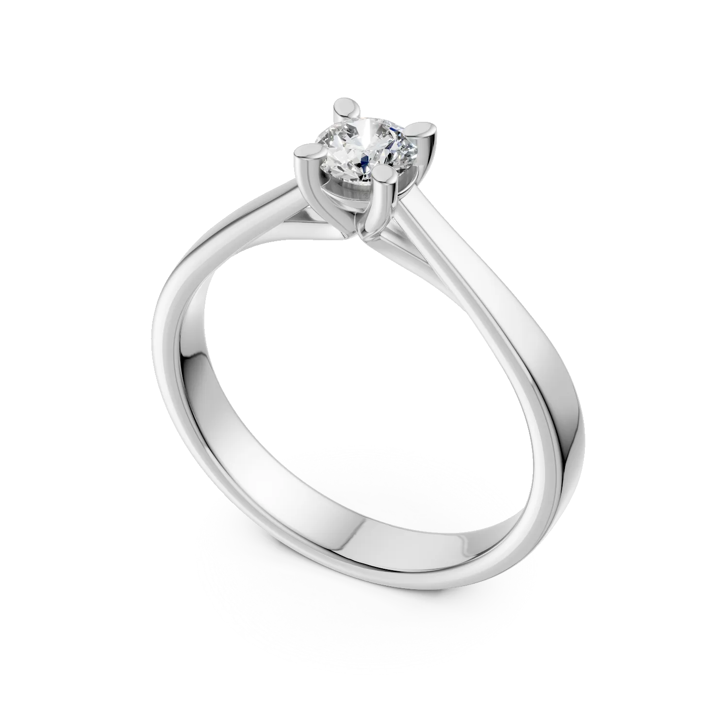 18K fehér arany eljegyzési gyűrű gyémánt szoliter 0.2ct