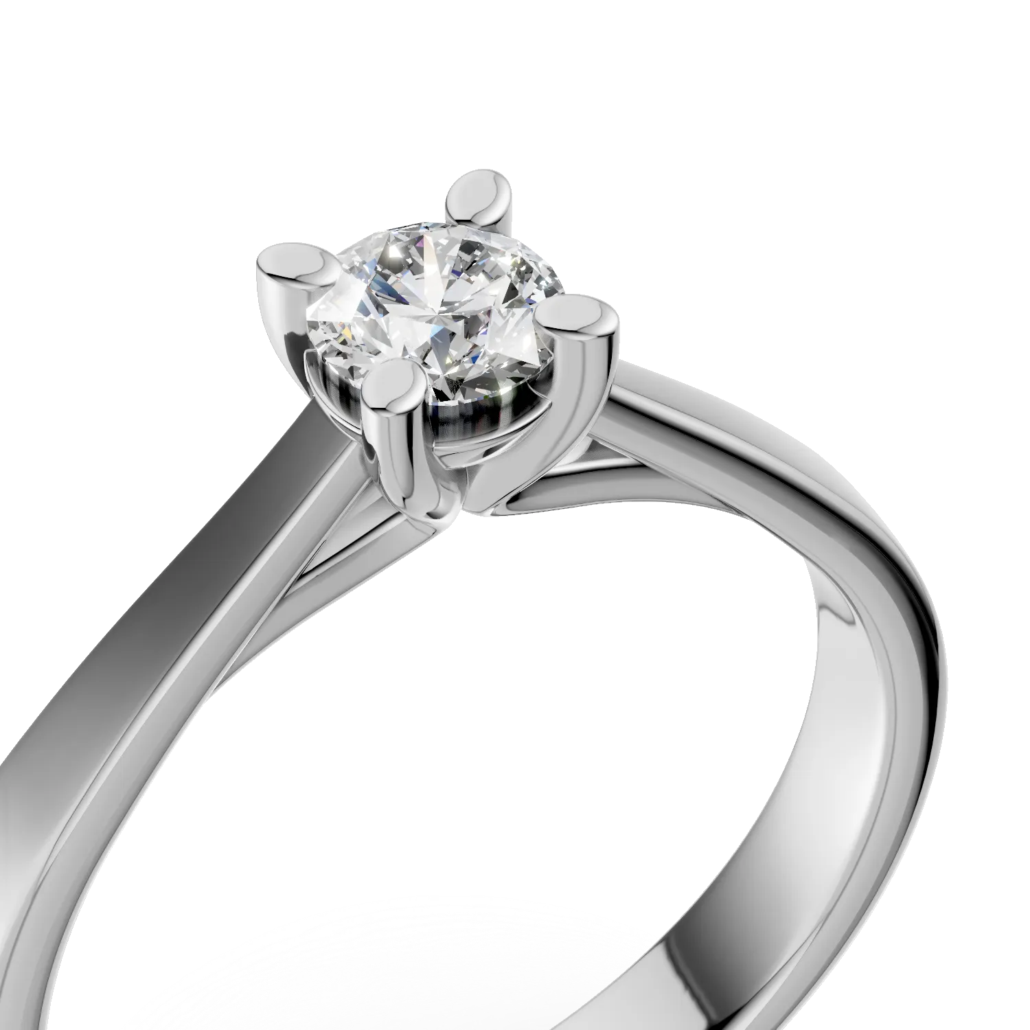 18K fehér arany eljegyzési gyűrű gyémánt szoliter 0.2ct