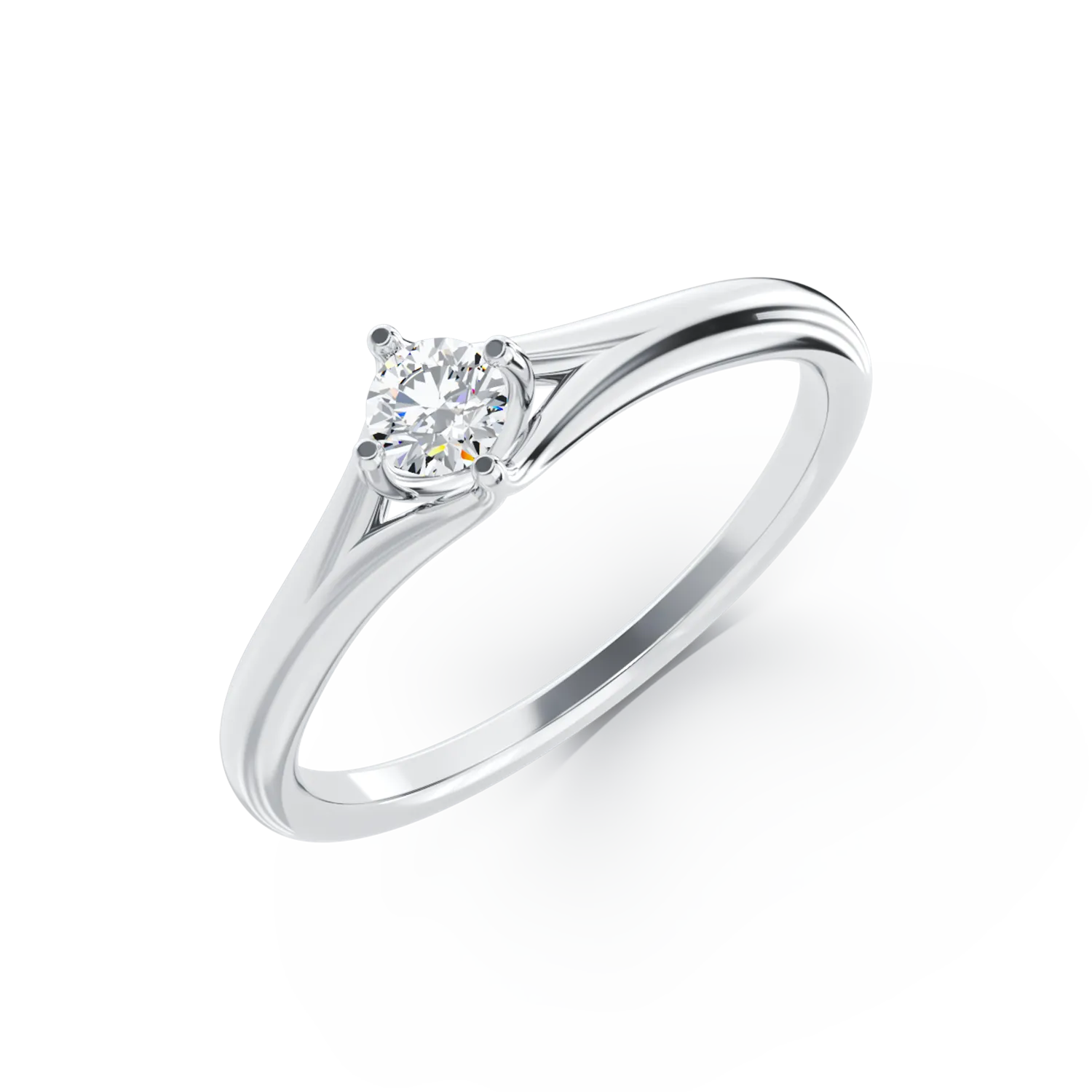 Eljegyzési gyűrű 18K-os fehér aranyból egy 0,25ct solitaire gyémánttal