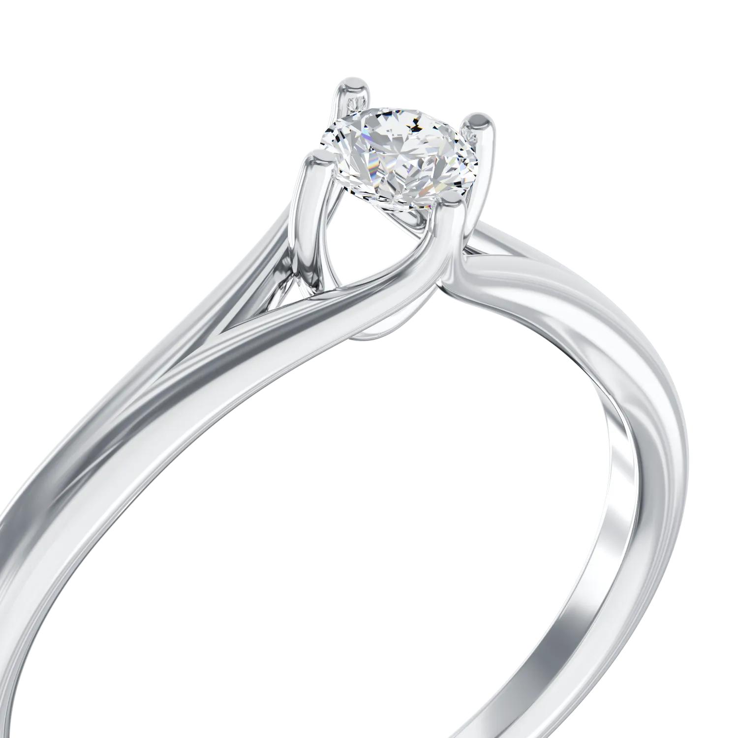 18K white gold engagement ring with a 0.25ct solitaire diamond