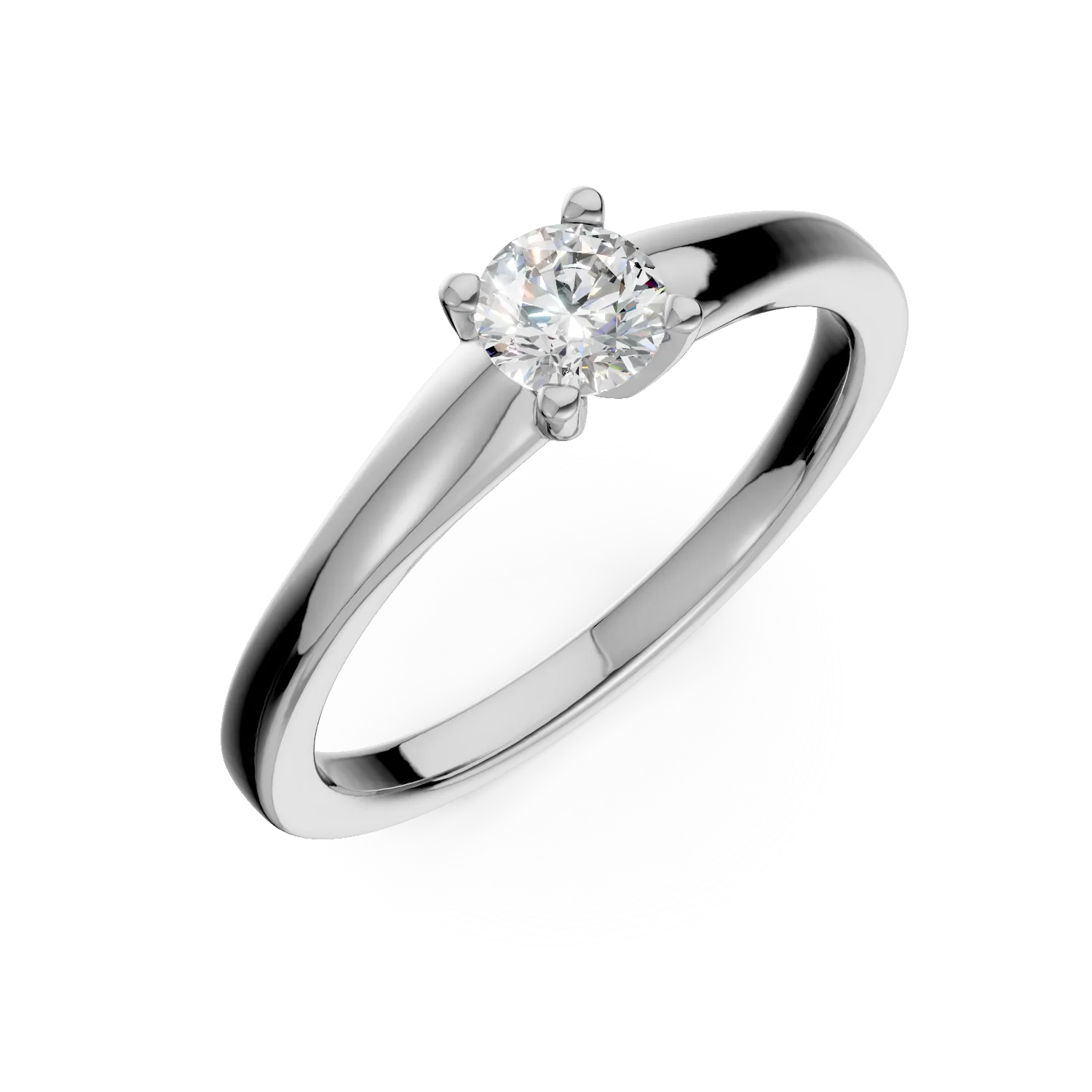 18K white gold engagement ring with solitaire diamond of 0.25ct