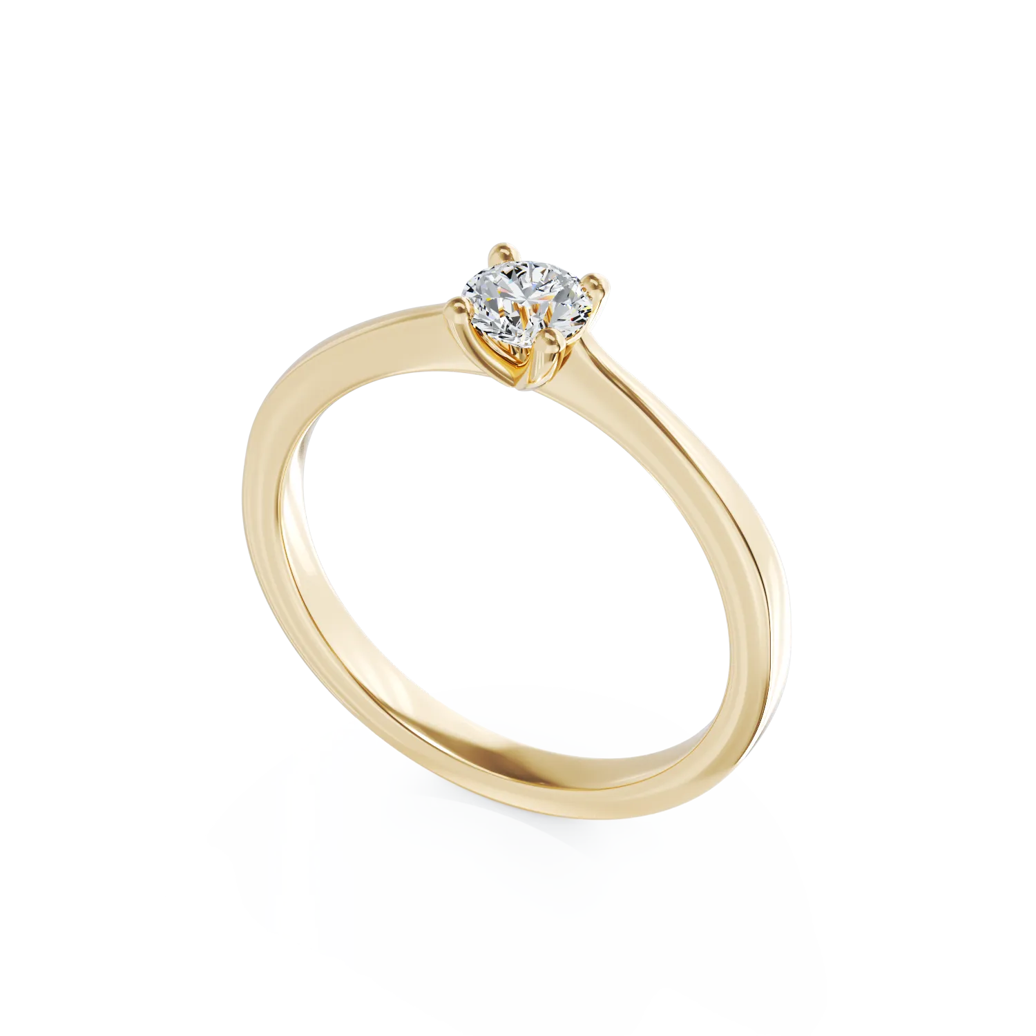 Inel de logodna din aur galben de 18K cu diamant de 0.3ct