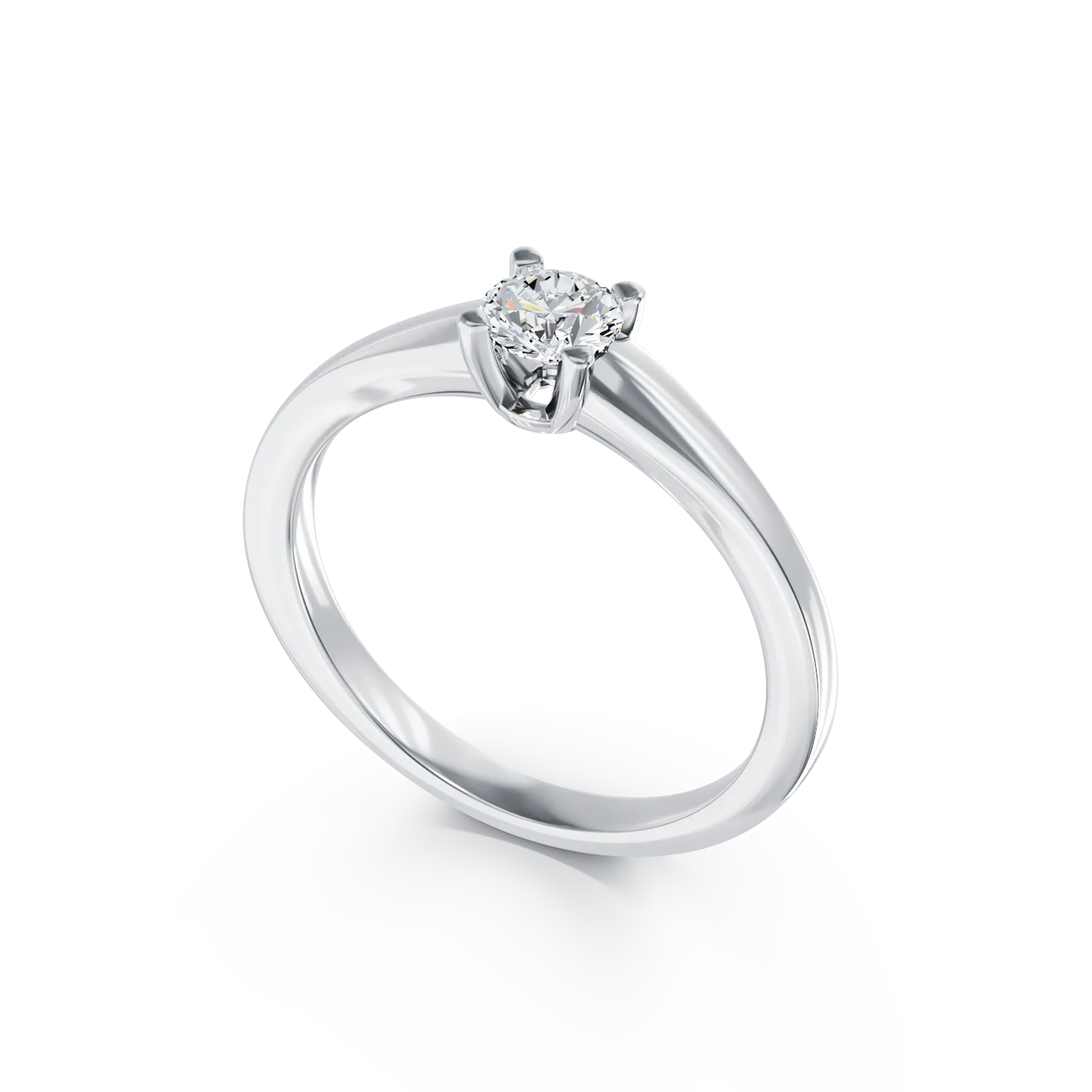 Pierścionek zaręczynowy z 18K białego złota z 0.2ct diamentem w pasjansie