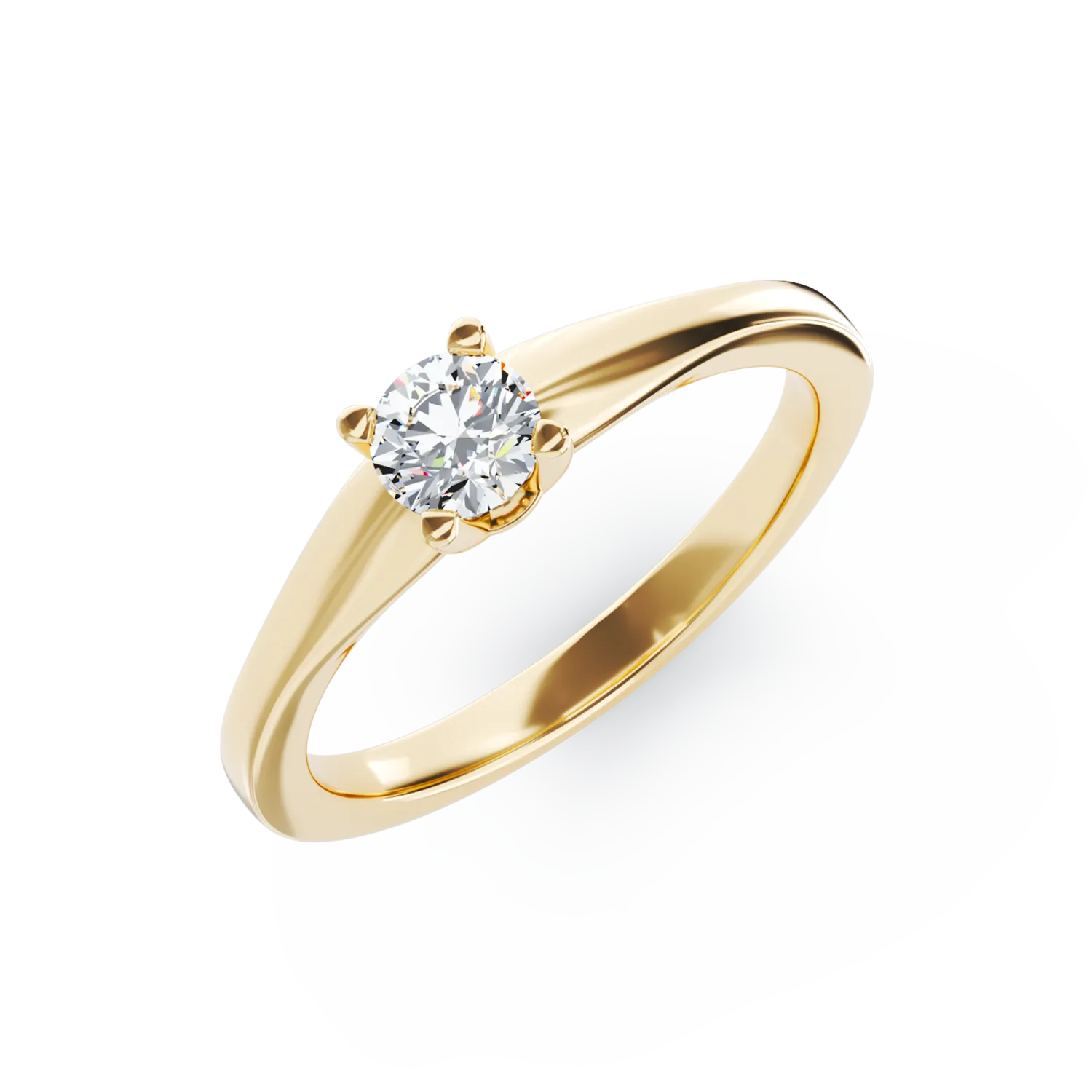 18K yellow gold engagement ring with a 0.205ct solitaire diamond