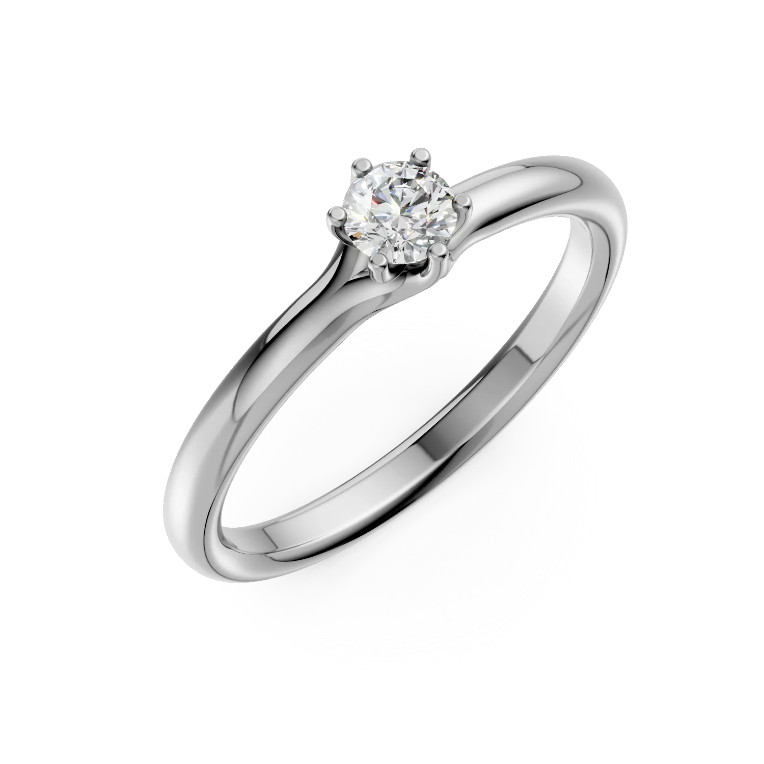 Teilor Inel de logodna din aur alb cu un diamant solitaire de 0.2ct
