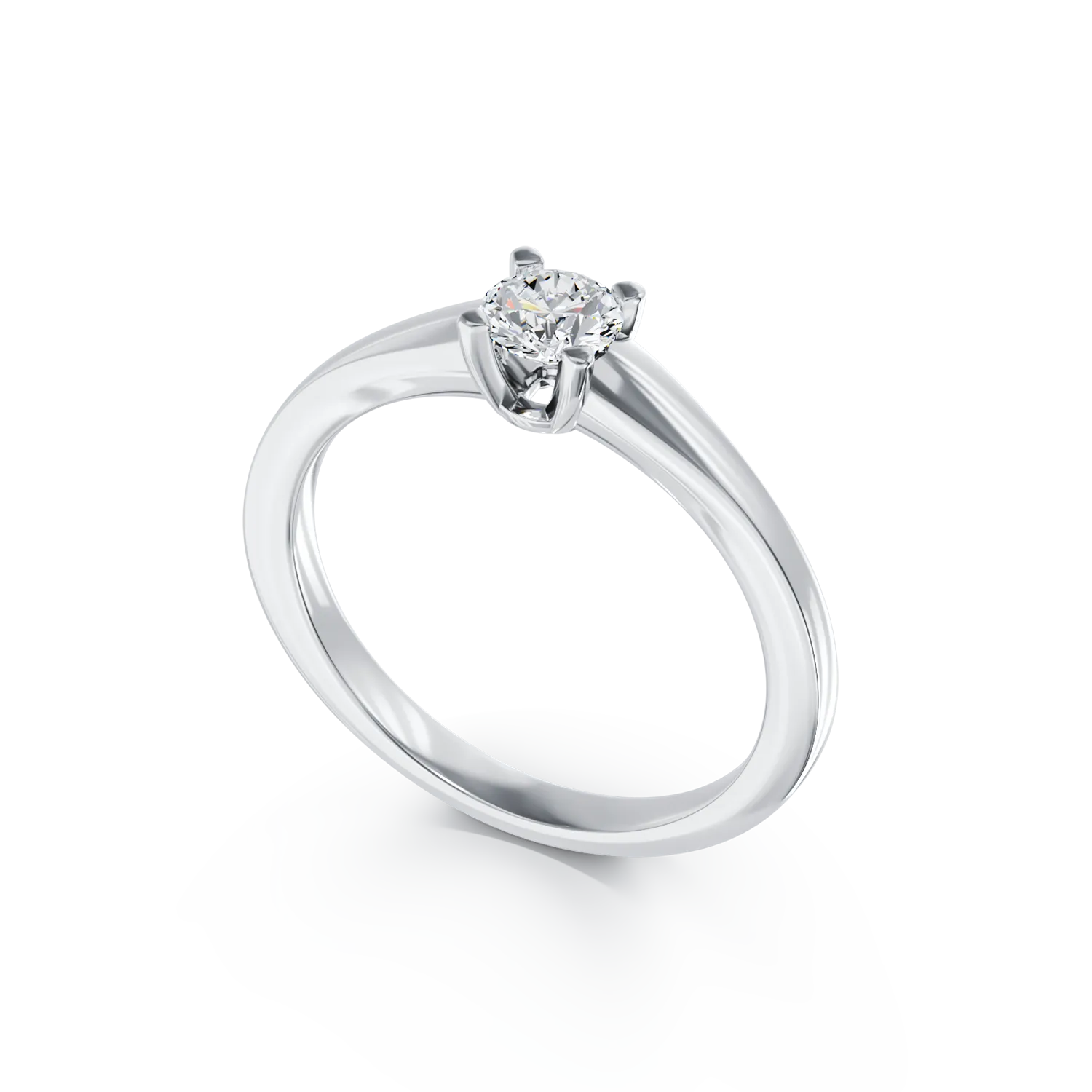 18K white gold engagement ring with a 0.2ct solitaire diamond