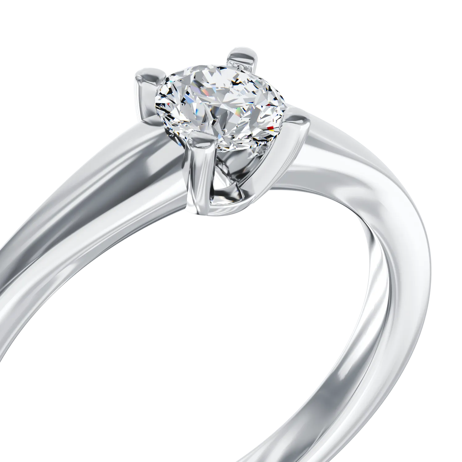 18K white gold engagement ring with a 0.2ct solitaire diamond