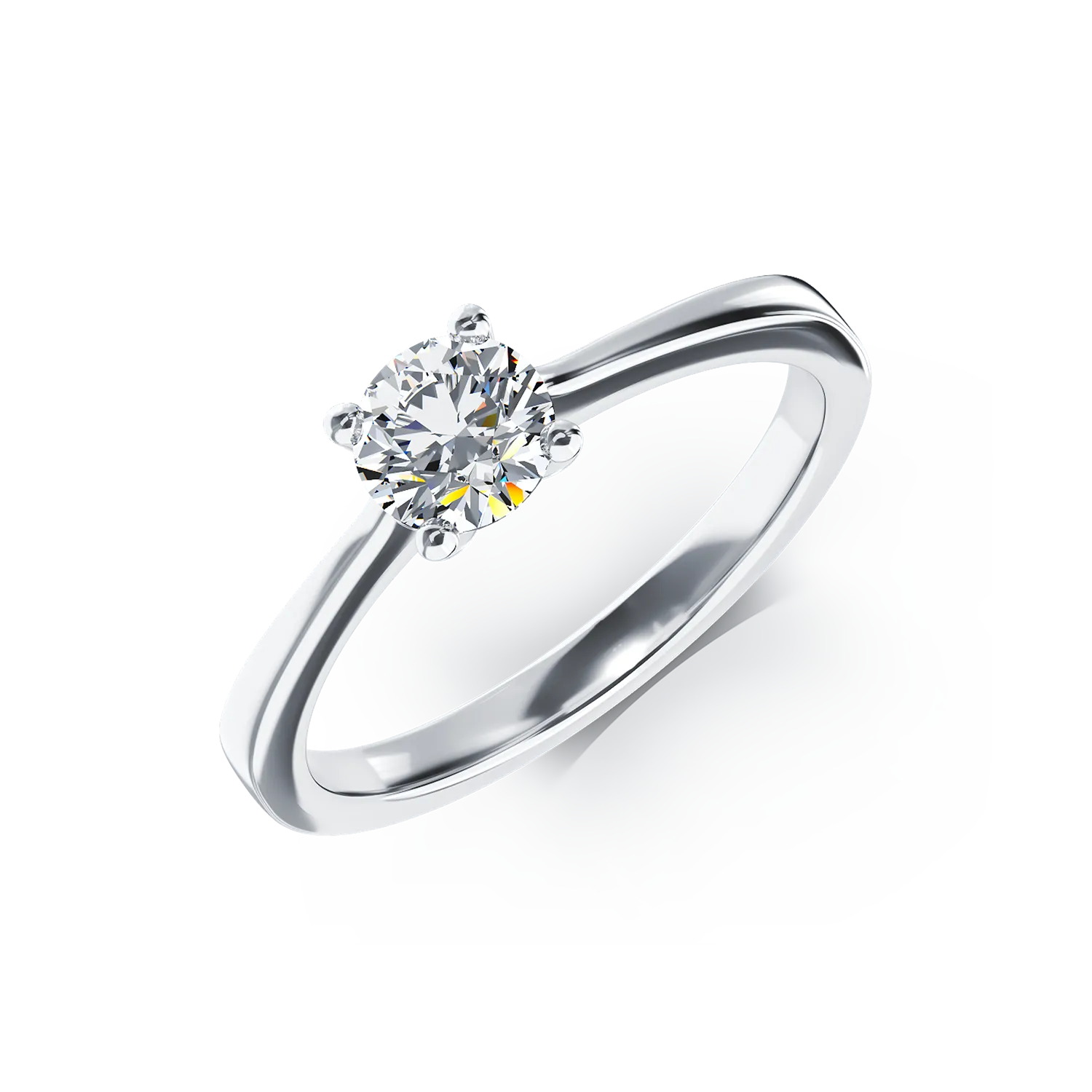 18K бял златен годежен пръстен с диамант пасианс от 0.4ct