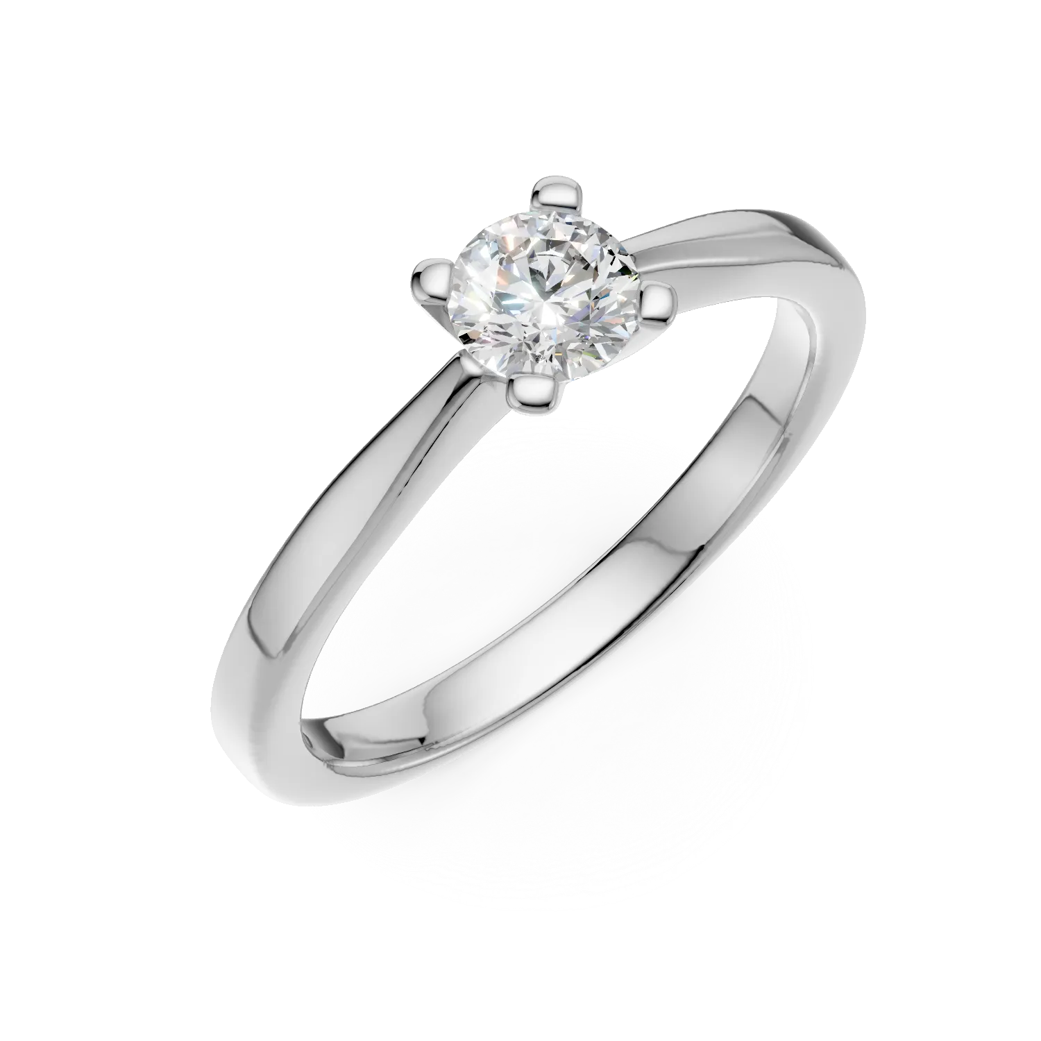 Pierścionek zaręczynowy z białego złota 18K z diamentem pasjansa 0.4ct