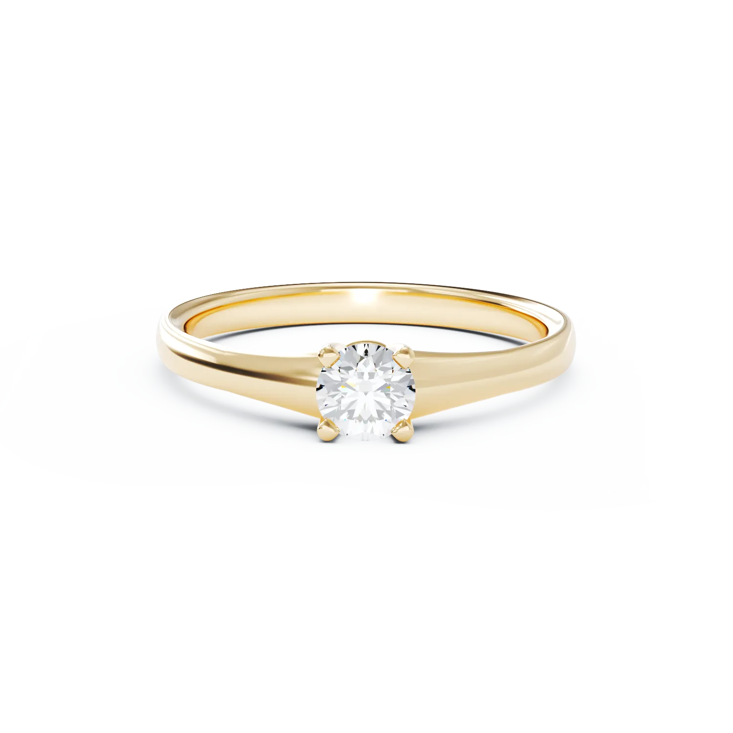 18K yellow gold engagement ring with 0.25ct diamond
