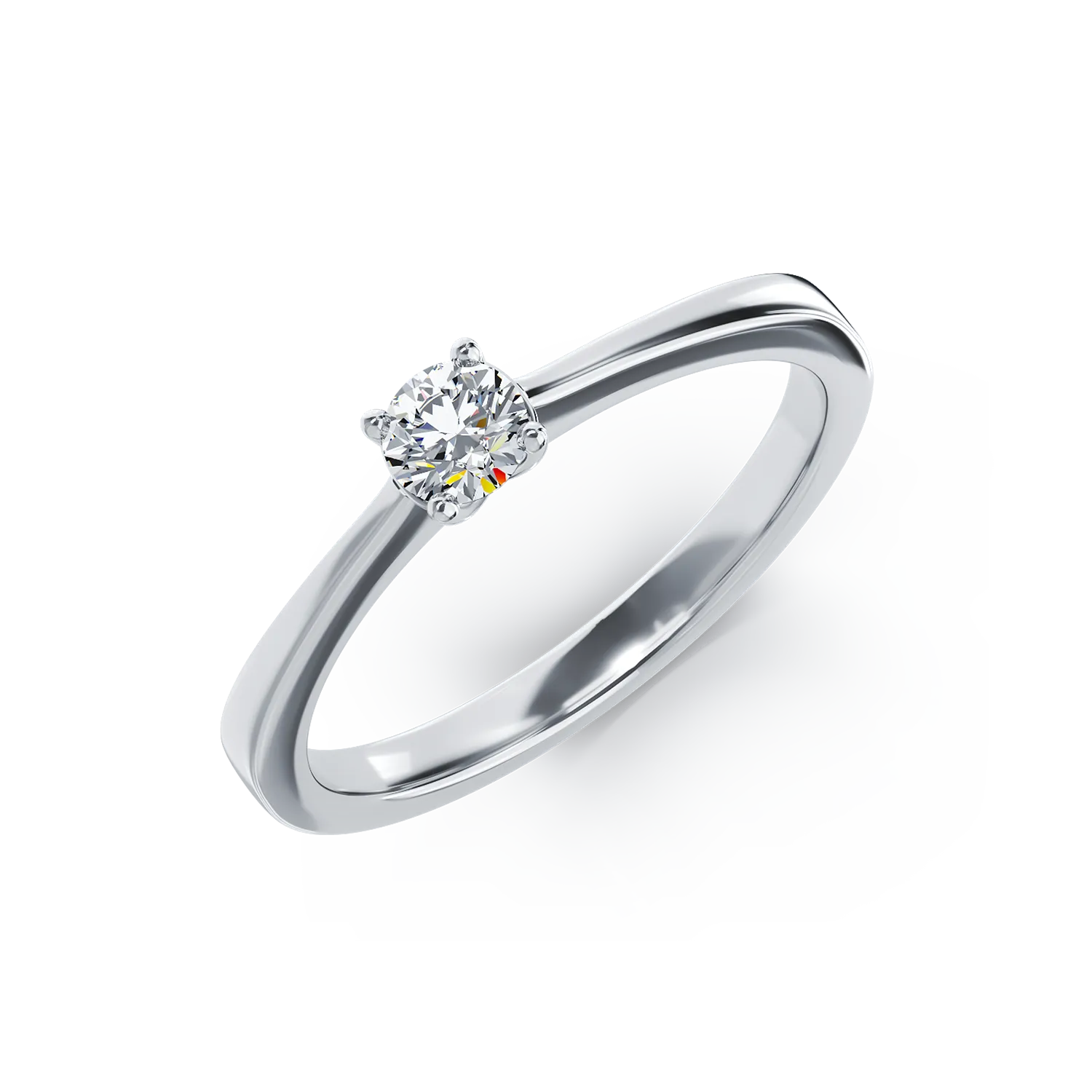Годежен пръстен от 18K бяло злато с диамант 0.205ct
