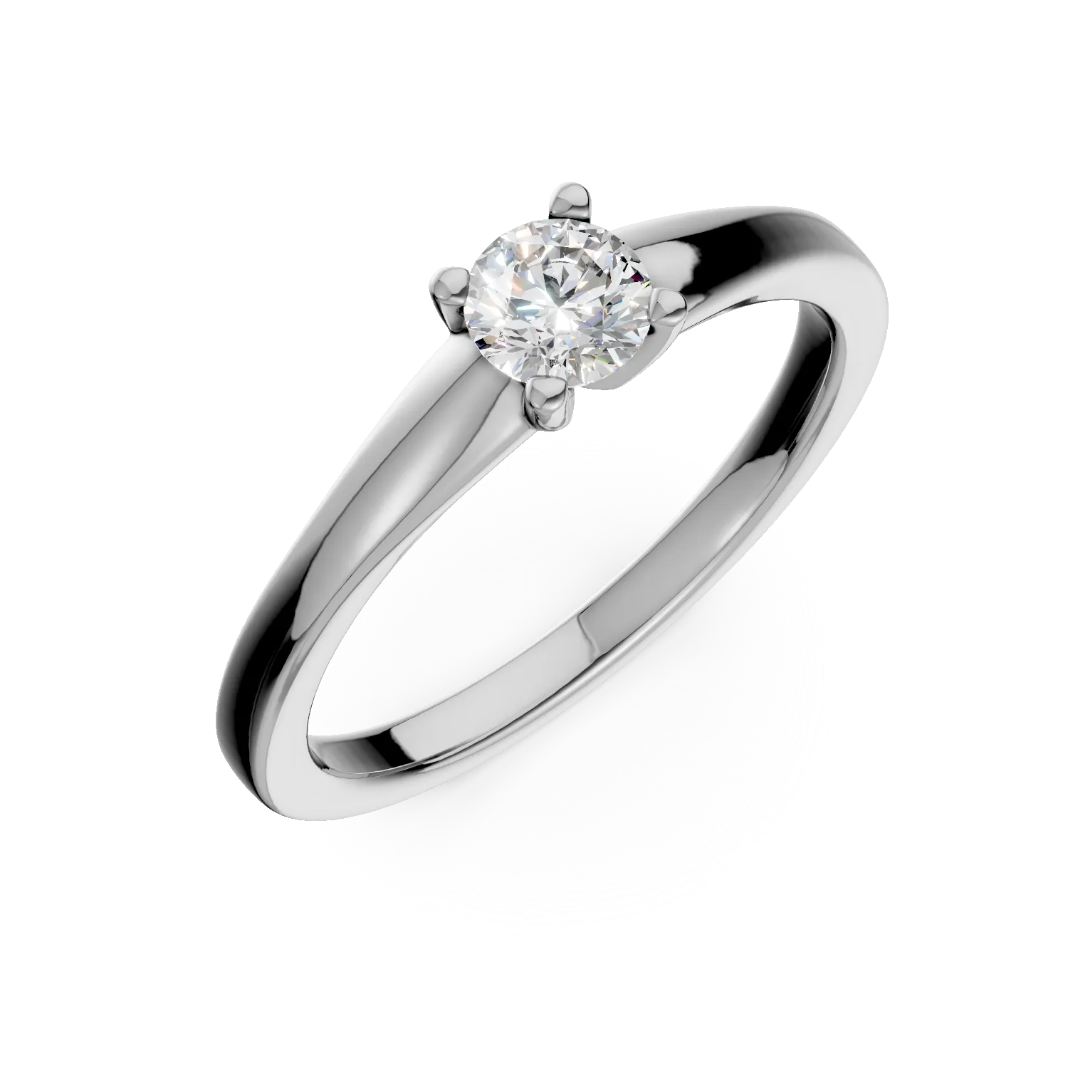 Teilor Inel de logodna din aur alb cu un diamant solitaire de 0.3ct