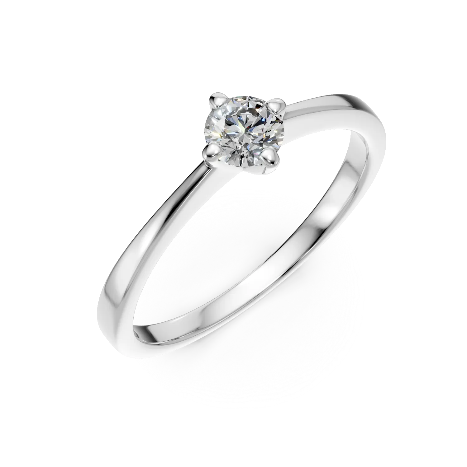 Inel de logodna din aur alb de 18K cu un diamant solitaire de 0.3ct-101680