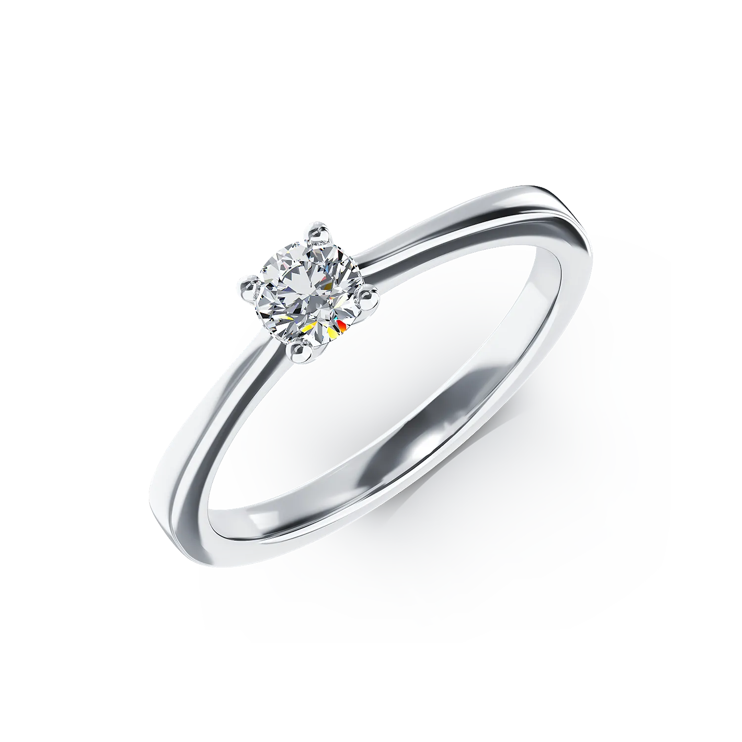 Годежен пръстен от 18K бяло злато с диамант пасианс 0.25ct