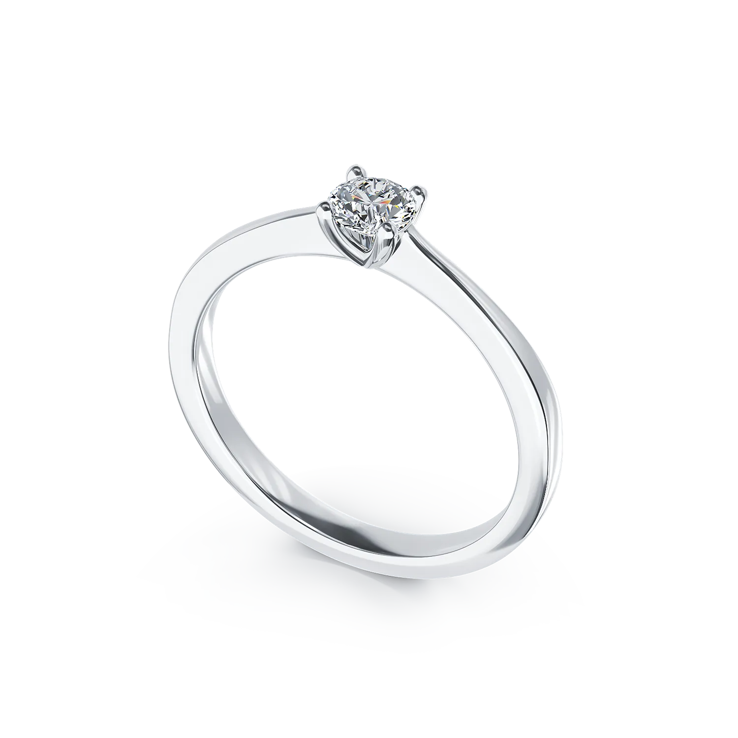 18K white gold engagement ring with 0.25ct solitaire diamond