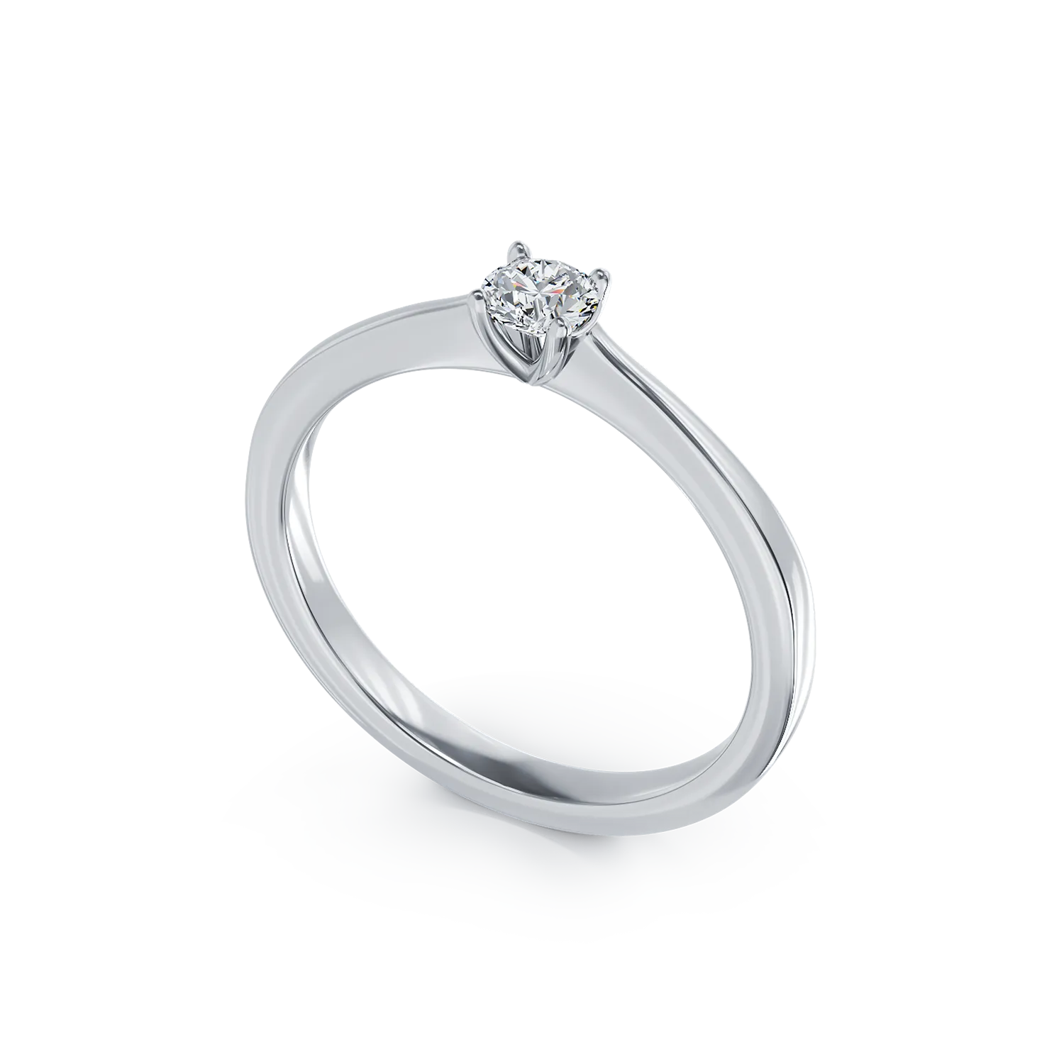 Pierścionek zaręczynowy z białego złota 18K z diamentem pasjansa 0.19ct
