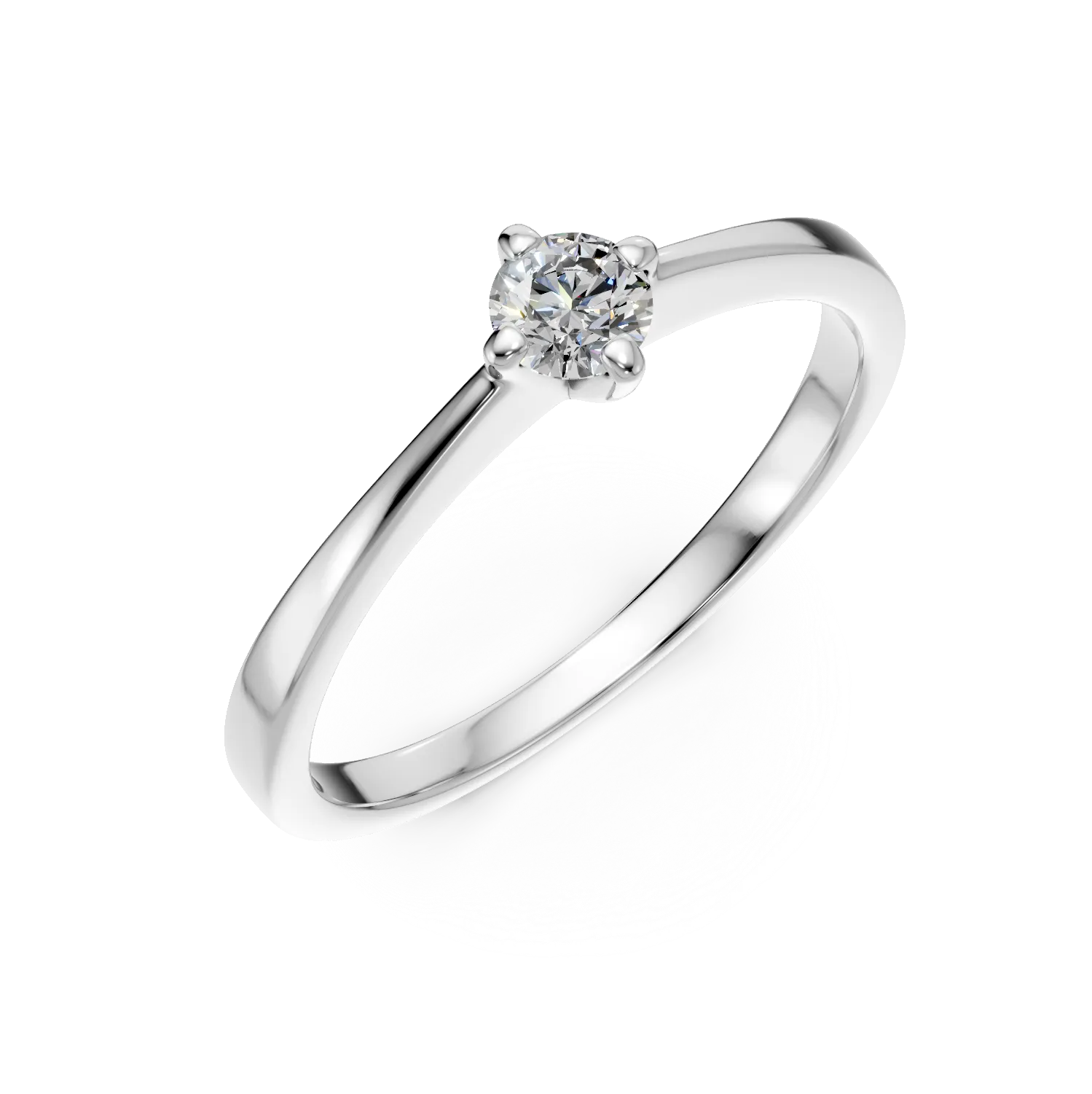Teilor Inel de logodna din aur alb cu un diamant solitaire de 0.2ct
