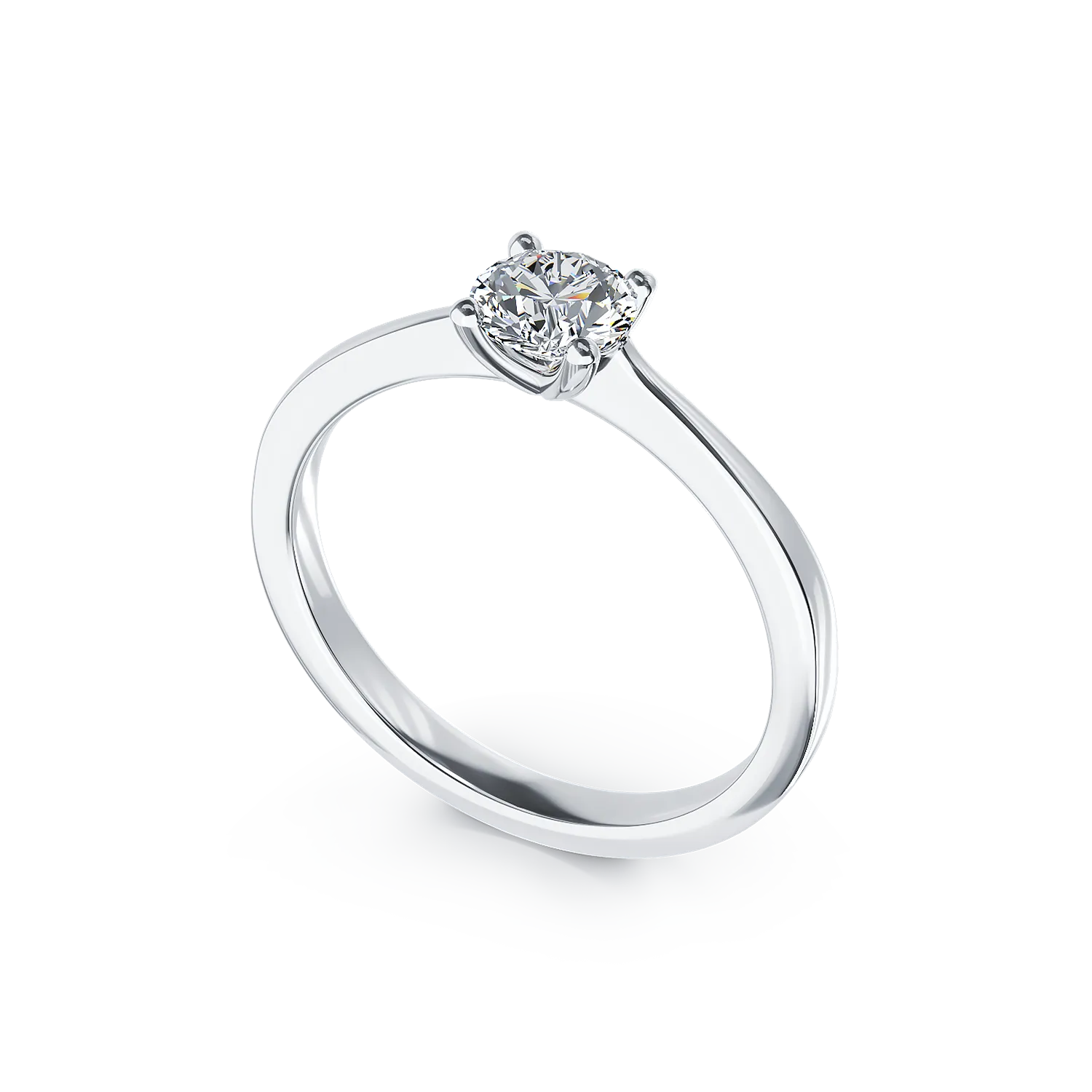 Inel de logodna din aur alb de 18K cu diamant de 0.39ct