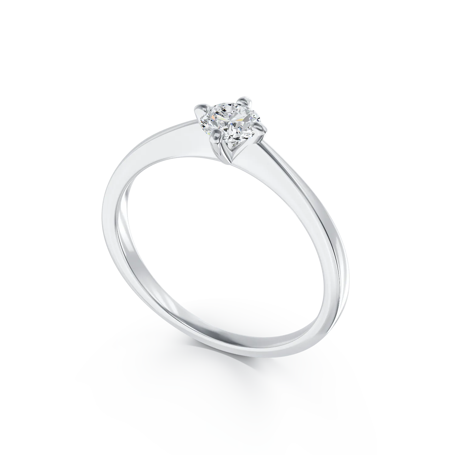 18K white gold engagement ring with 0.3ct solitaire diamond