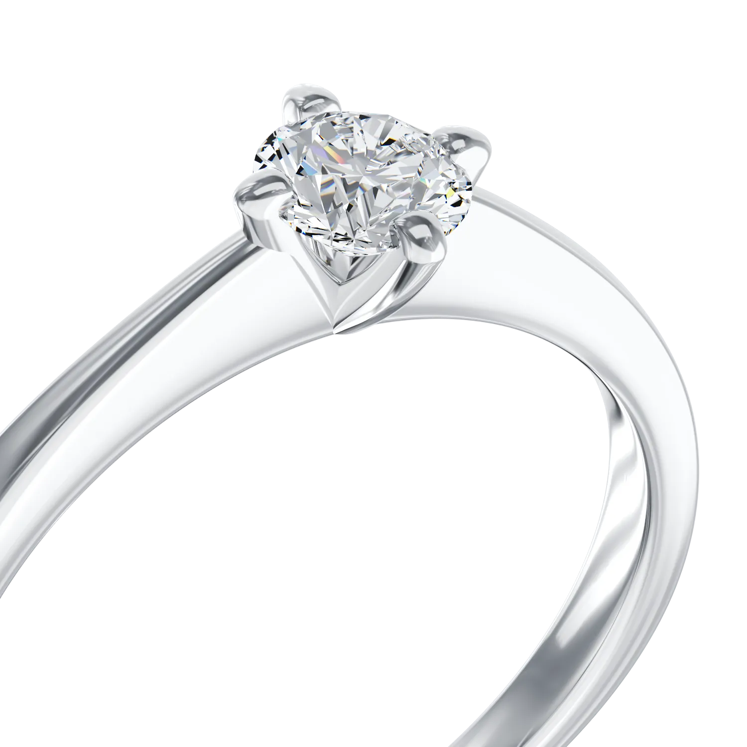 18K white gold engagement ring with 0.3ct solitaire diamond