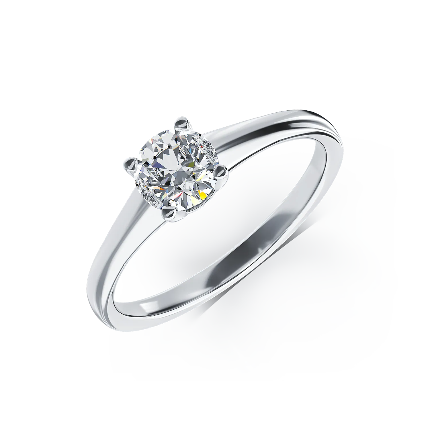 18 k fehér arany eljegyzési gyűrű egy 0.5ct gyémánt