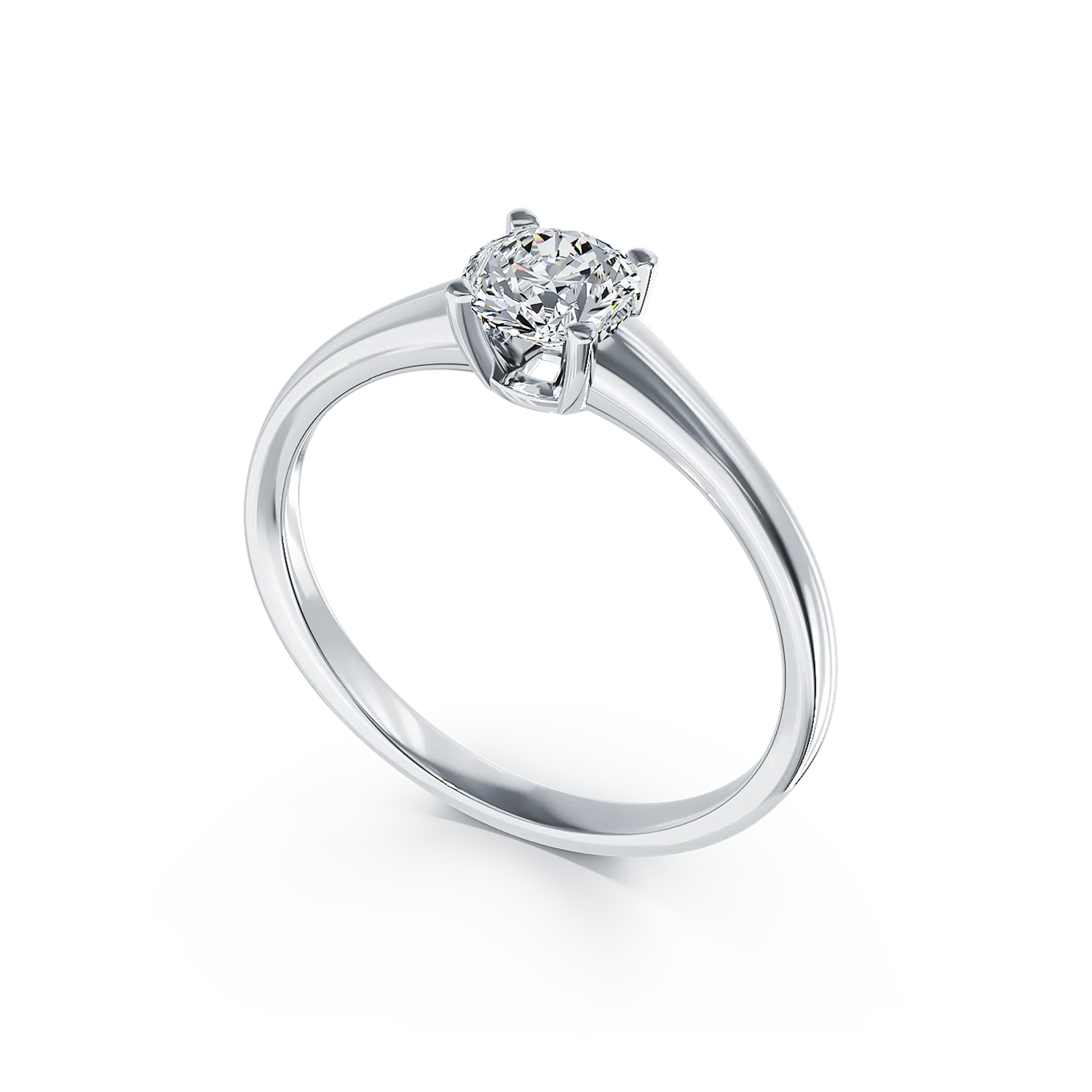 18K white gold engagement ring with 0.5ct diamond