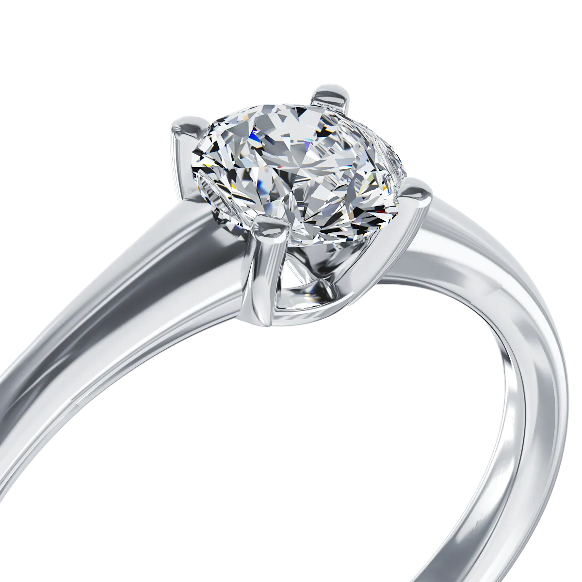 18 k fehér arany eljegyzési gyűrű egy 0.5ct gyémánt