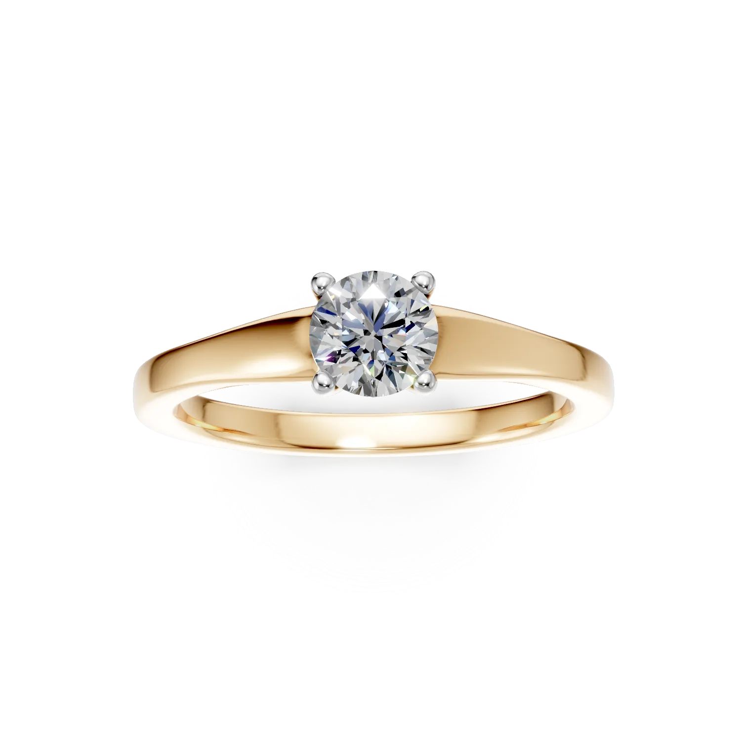 18K yellow gold engagement ring with 0.5ct solitaire diamond