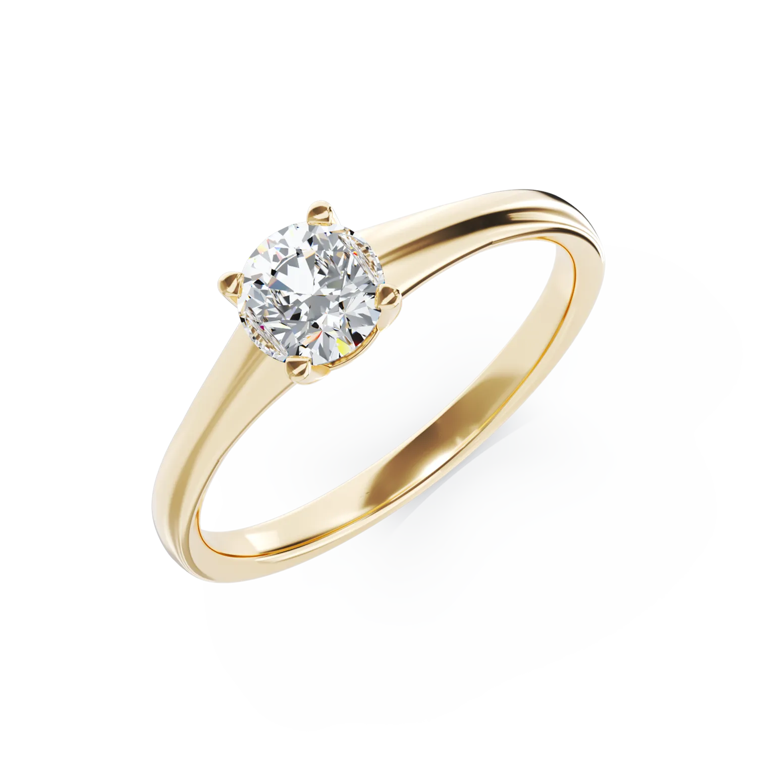 18K yellow gold engagement ring with 0.5ct solitaire diamond