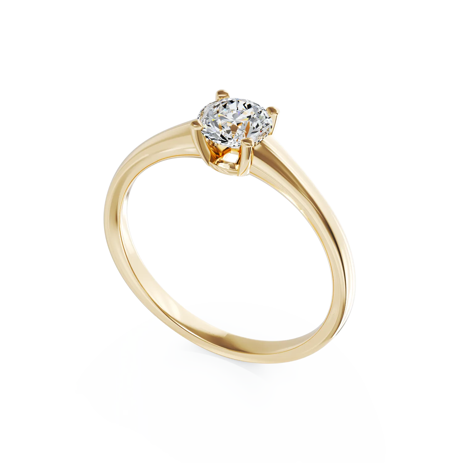 18K yellow gold engagement ring with 0.5ct solitaire diamond