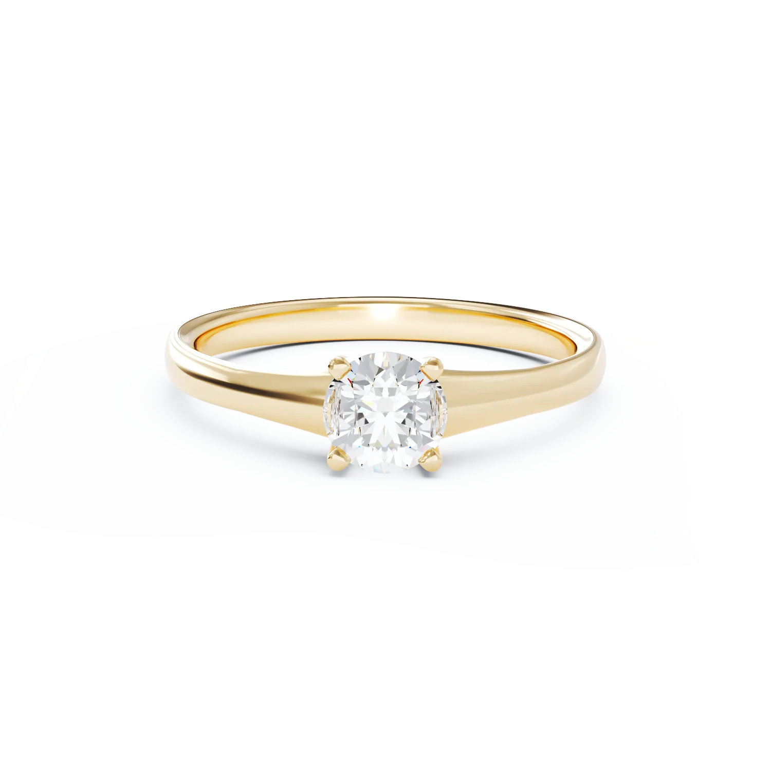 18K yellow gold engagement ring with 0.5ct solitaire diamond