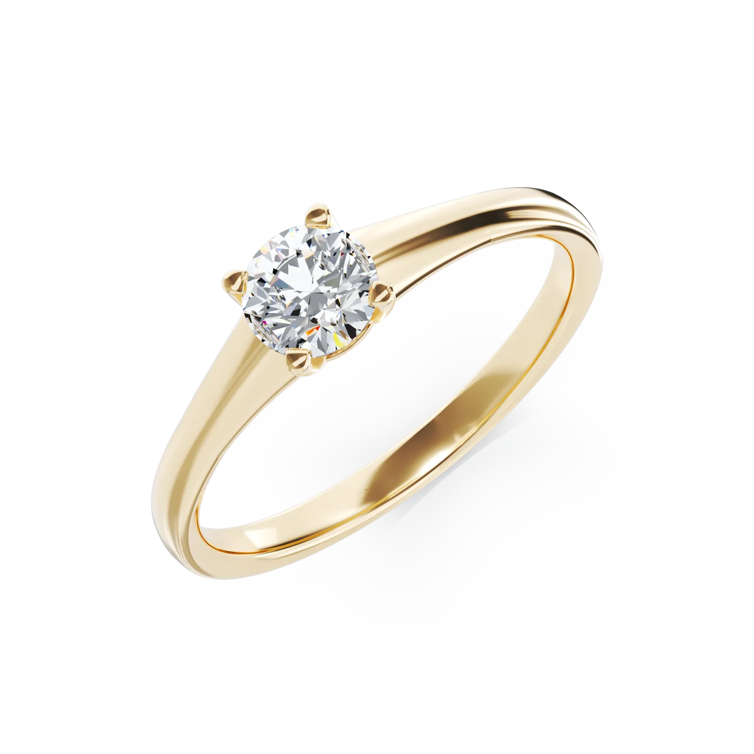 Pierścionek zaręczynowy z żółtego złota z diamentem soliter o masie 0.4ct-122549