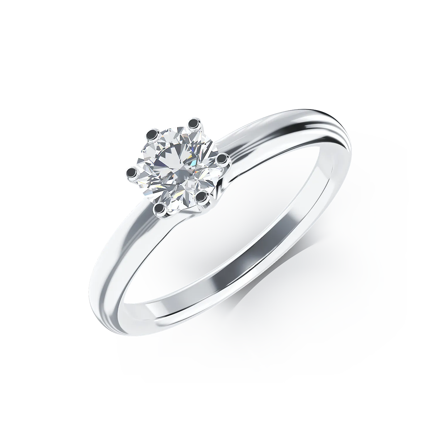 Pierścionek zaręczynowy z 18K białego złota z diamentem w pasjansie 0.502ct