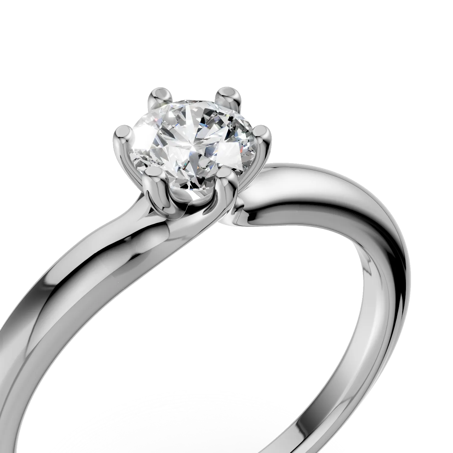 Inel de logodna din aur alb de 18K cu un diamant solitaire de 0.5ct - 3 | YEO