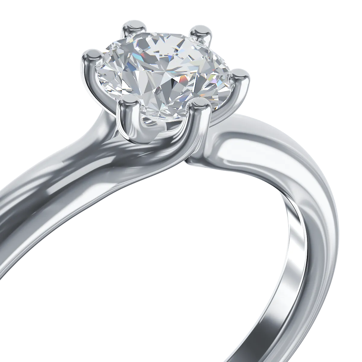 Годежен пръстен от бяло злато 18K с диамант пасианс 0.502ct