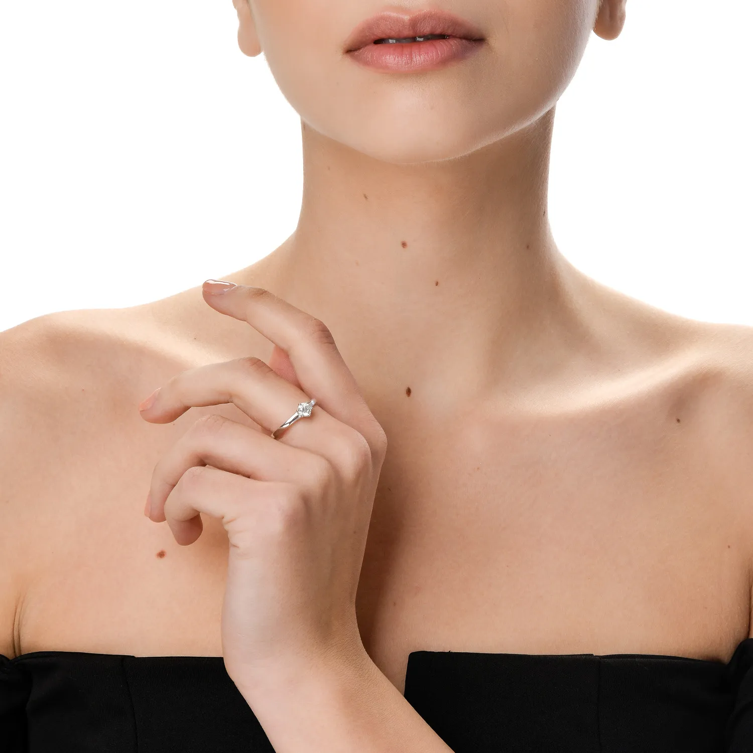 Eljegyzési gyűrű 18K-os fehér aranyból egy 0,502ct solitaire gyémánttal